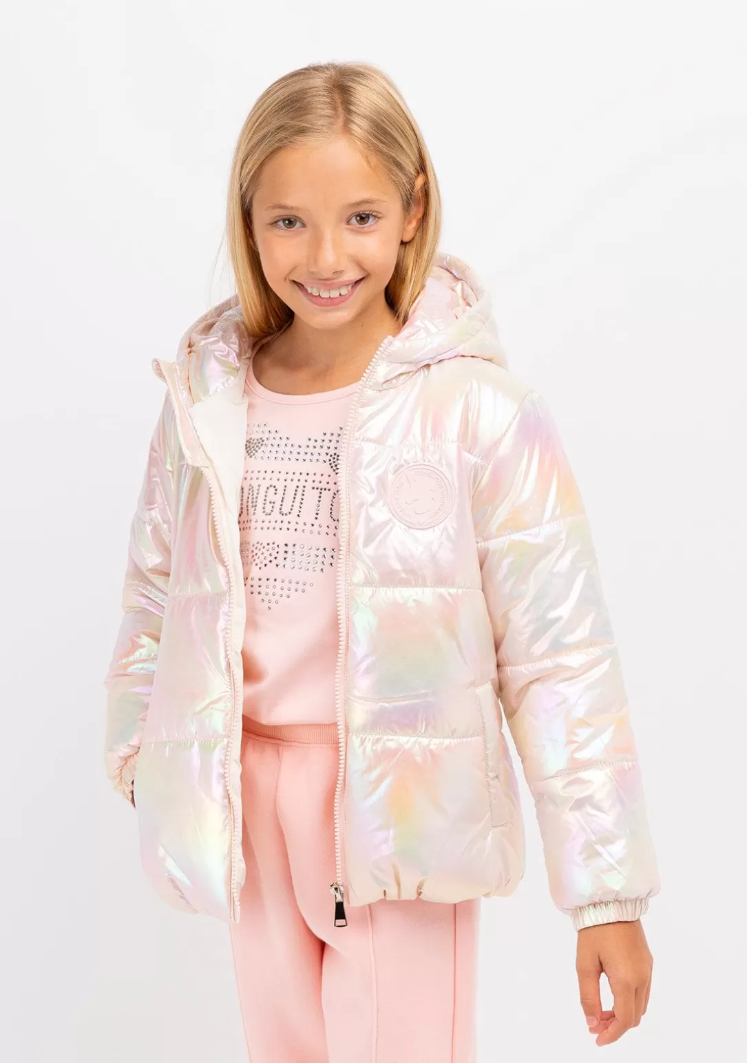 anorak_de_nia_iridiscente_rosa_2.webp Conguitos Chaquetas^Anorak De Niña Iridiscente Rosa