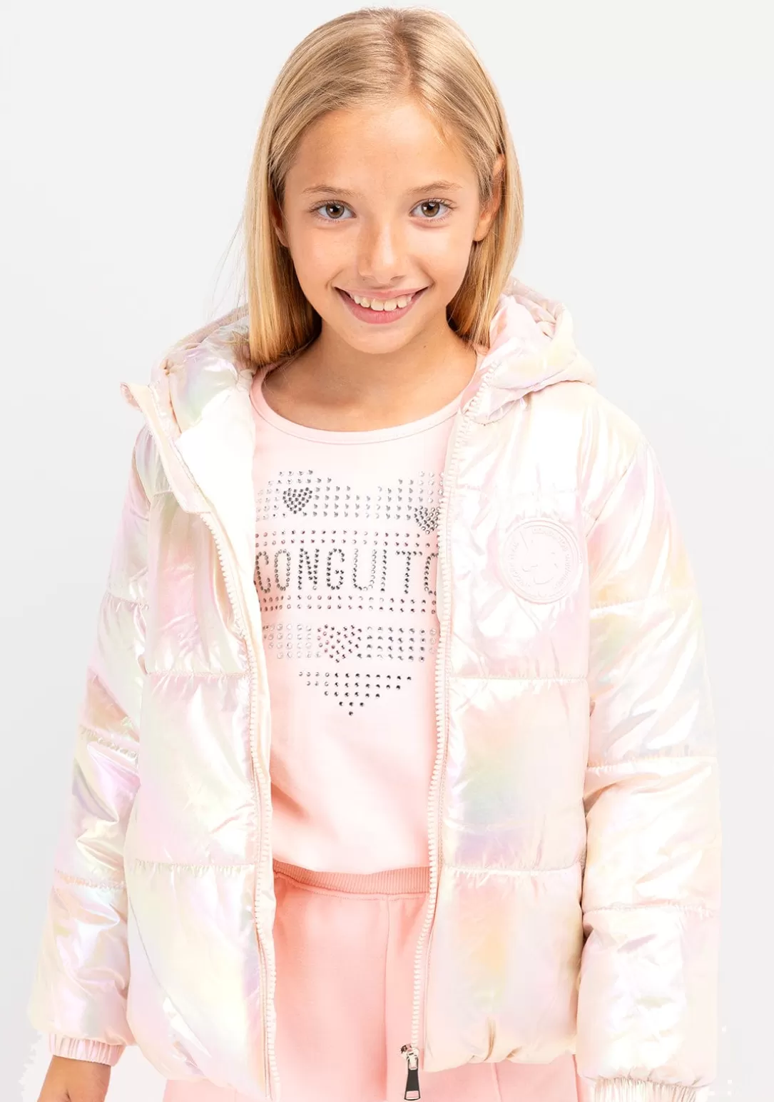 anorak_de_nia_iridiscente_rosa_3.webp Conguitos Chaquetas^Anorak De Niña Iridiscente Rosa