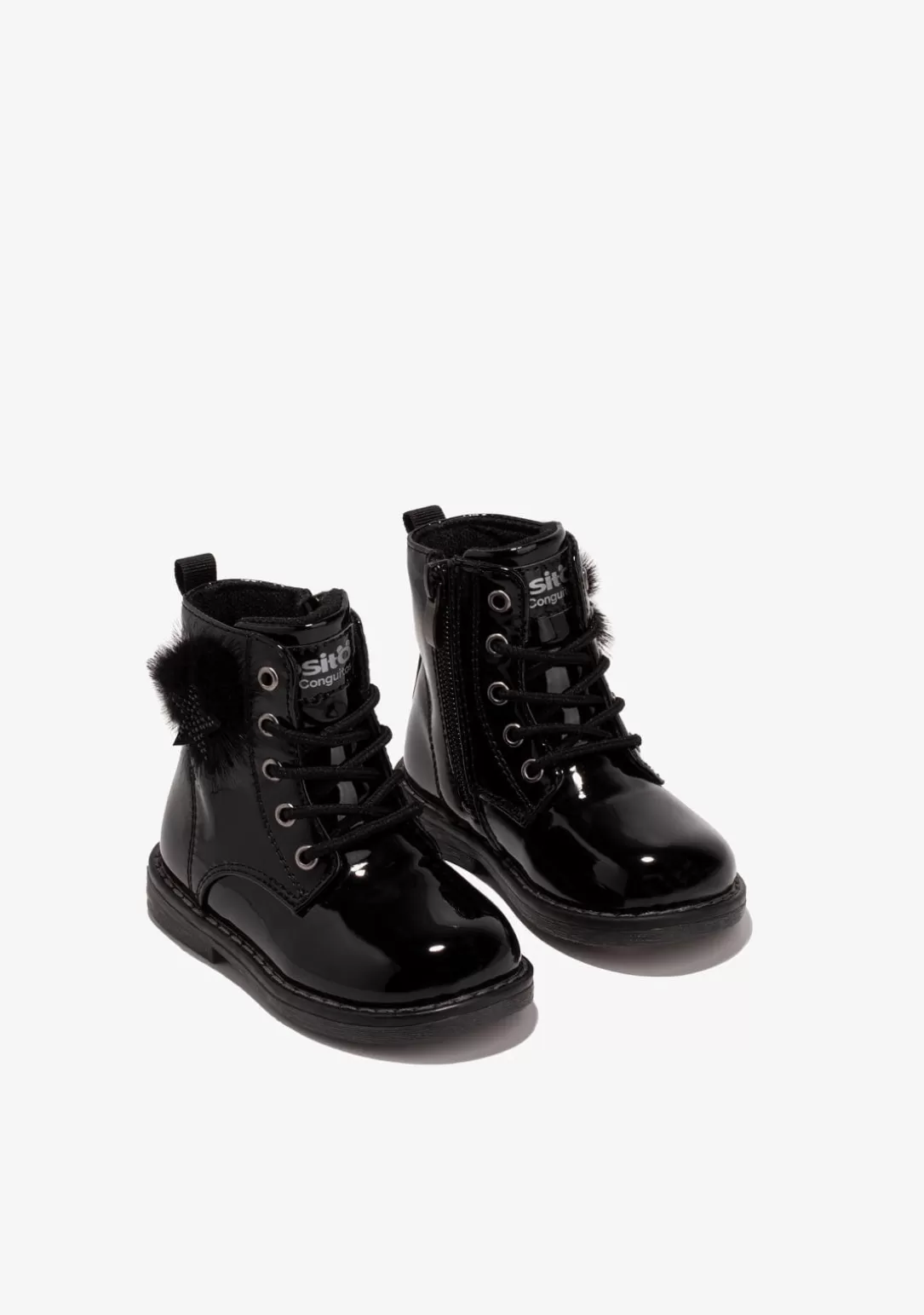 babys_black_pompon_cord_ankle_boots_2.webp Conguitos Botas | Botas^Baby's Black Pompon Cord Ankle Boots