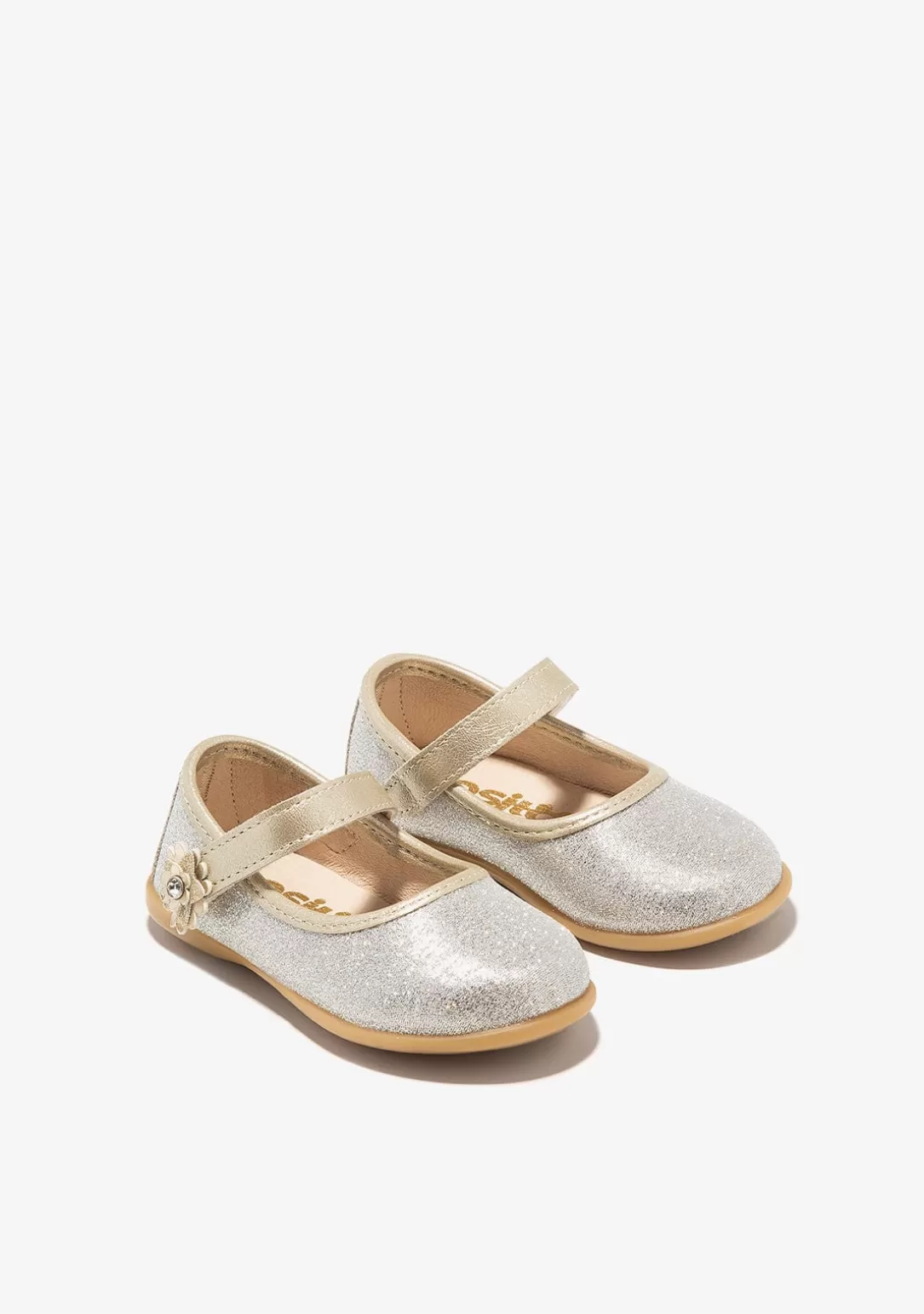 bailarinas_de_beb_flor_glitter_oro_2.webp Conguitos Bailarinas | Zapatos De Ceremonia^Bailarinas De Bebé Flor Glitter Oro