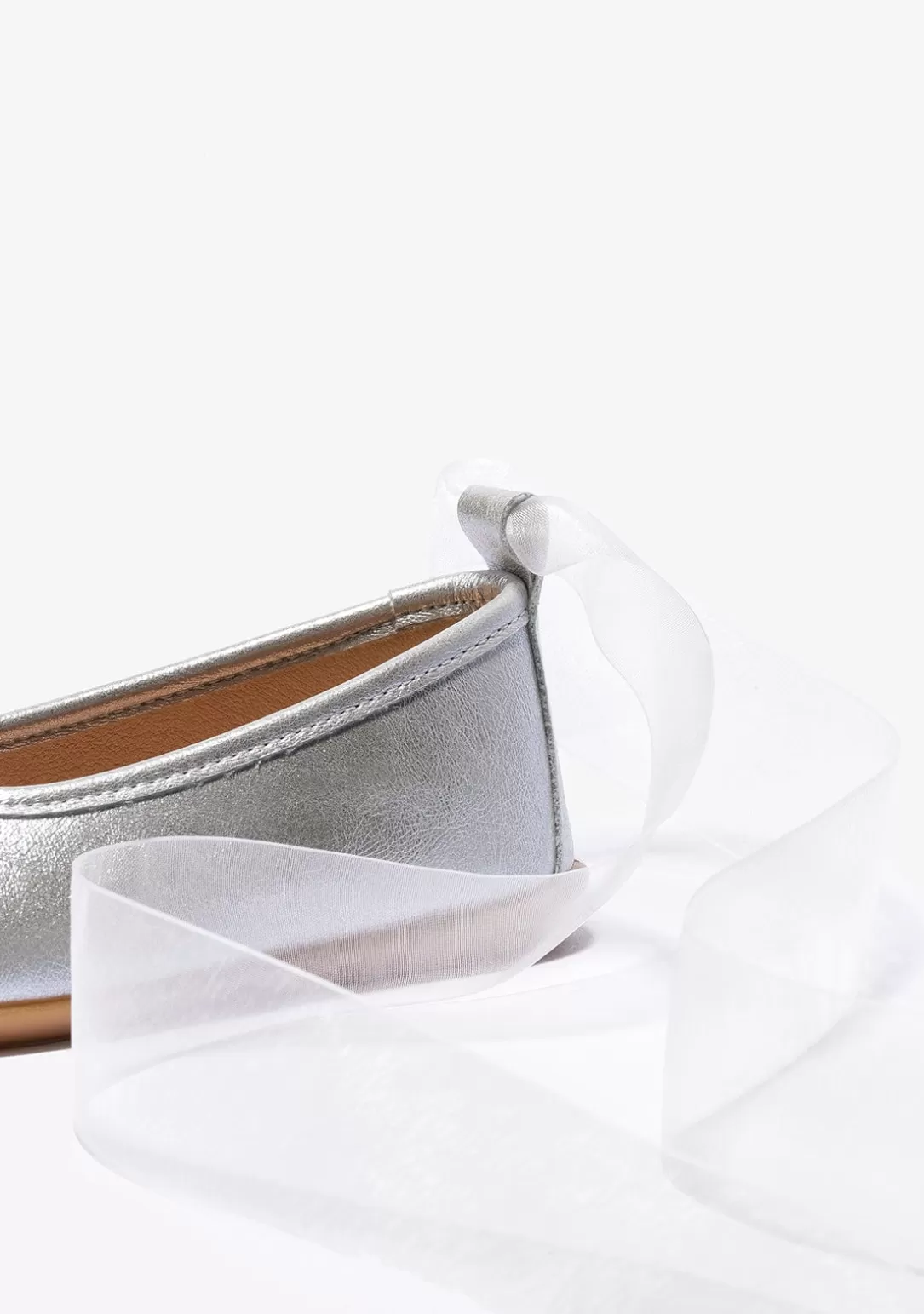 bailarinas_de_nia_lazo_metalizado_plata_3.webp Conguitos Zapatos De Ceremonia | Bailarinas^Bailarinas De Niña Lazo Metalizado Plata