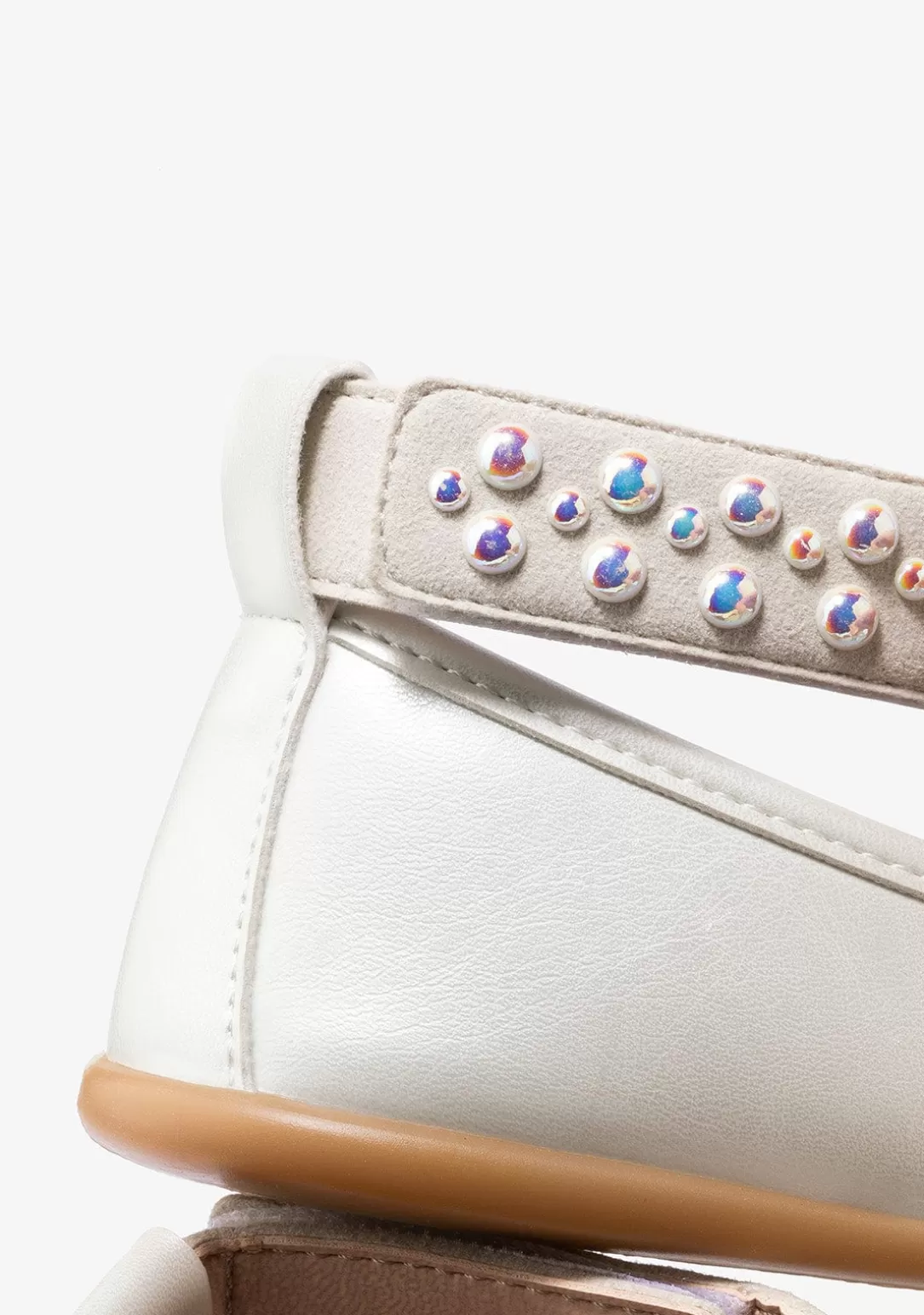 bailarinas_de_nia_metalizado_perla_bw_2.webp Conguitos Zapatos | Zapatos De Ceremonia^Bailarinas De Niña Metalizado Perla B&W