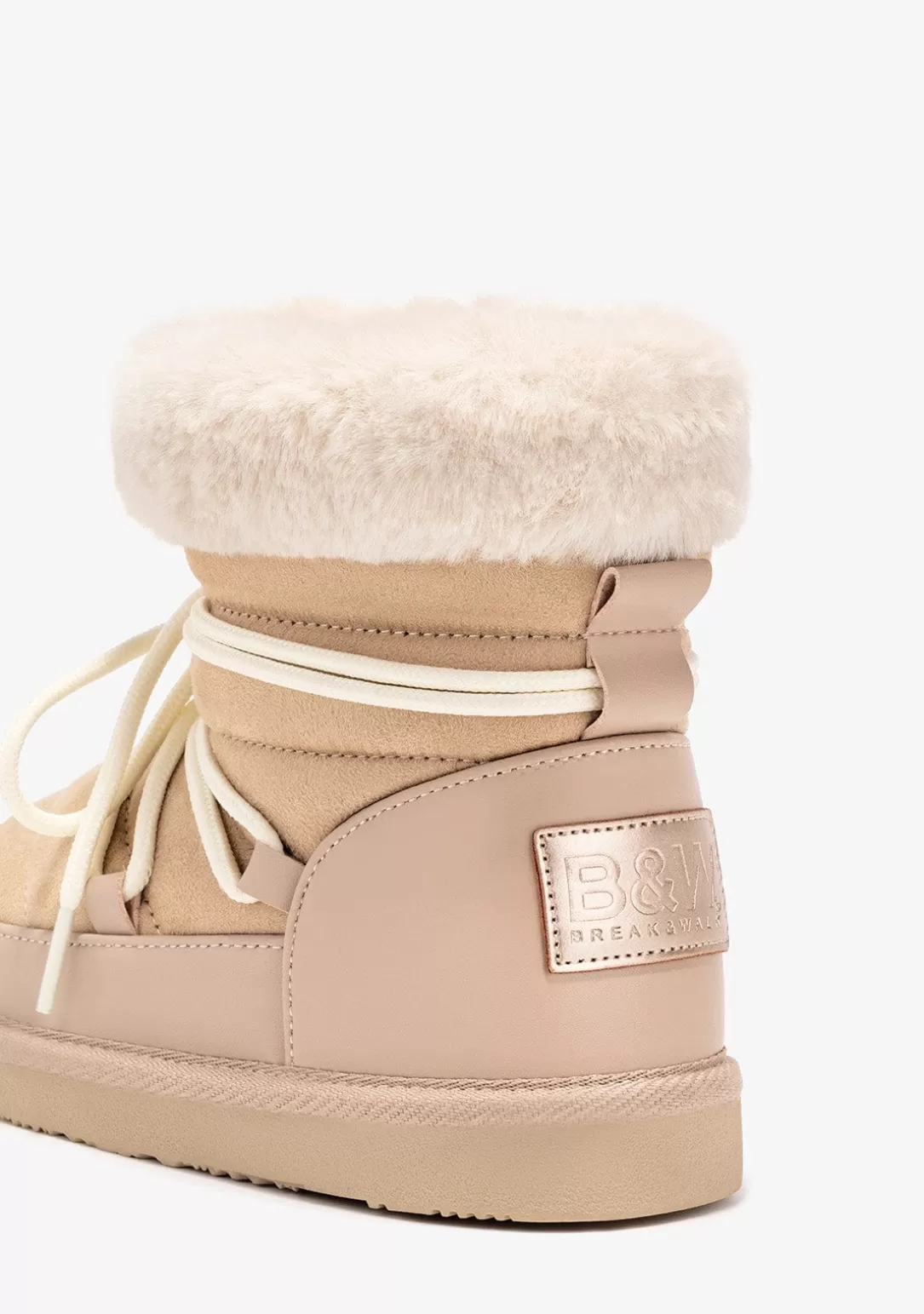 Conguitos Botas Australianas | Botas Australianas^Botas Australianas De Niña Cordones Beige B&W