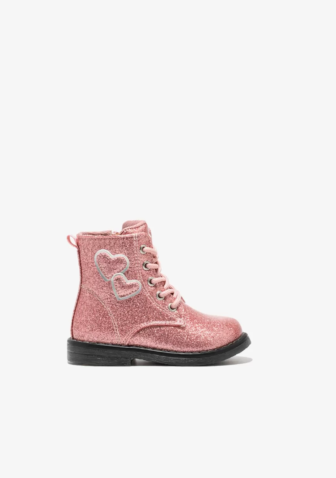 Conguitos Botas | Botas^Botines De Bebé Corazones Cordones Rosa