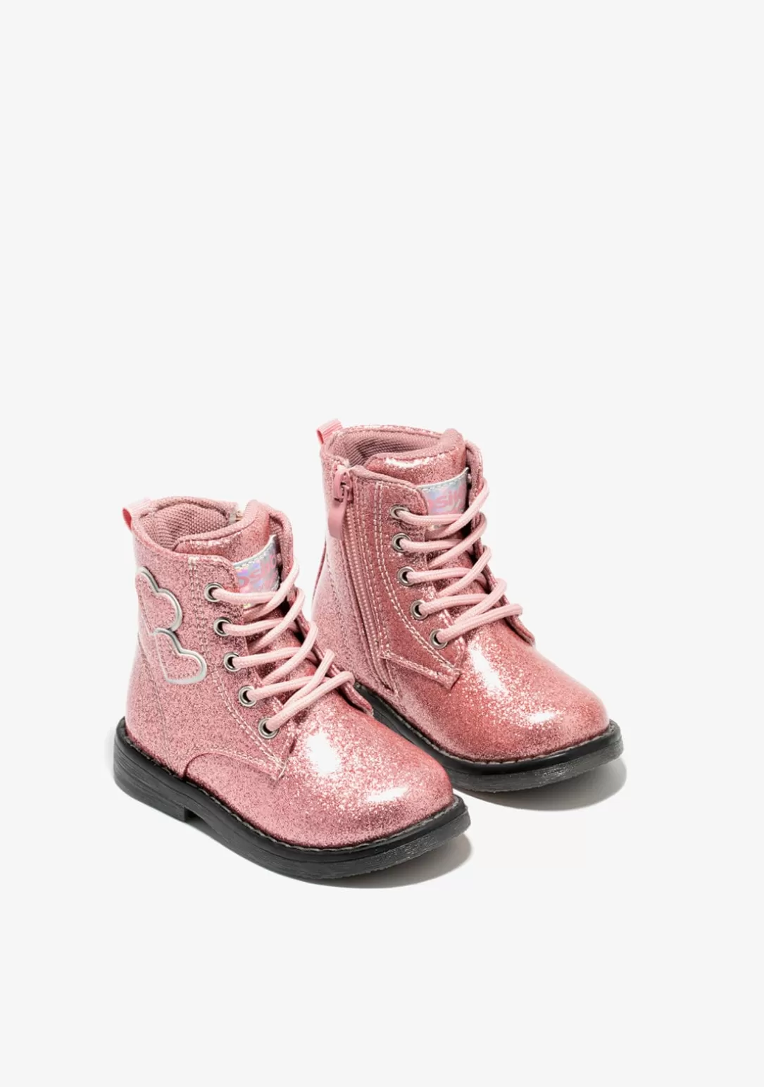 Conguitos Botas | Botas^Botines De Bebé Corazones Cordones Rosa