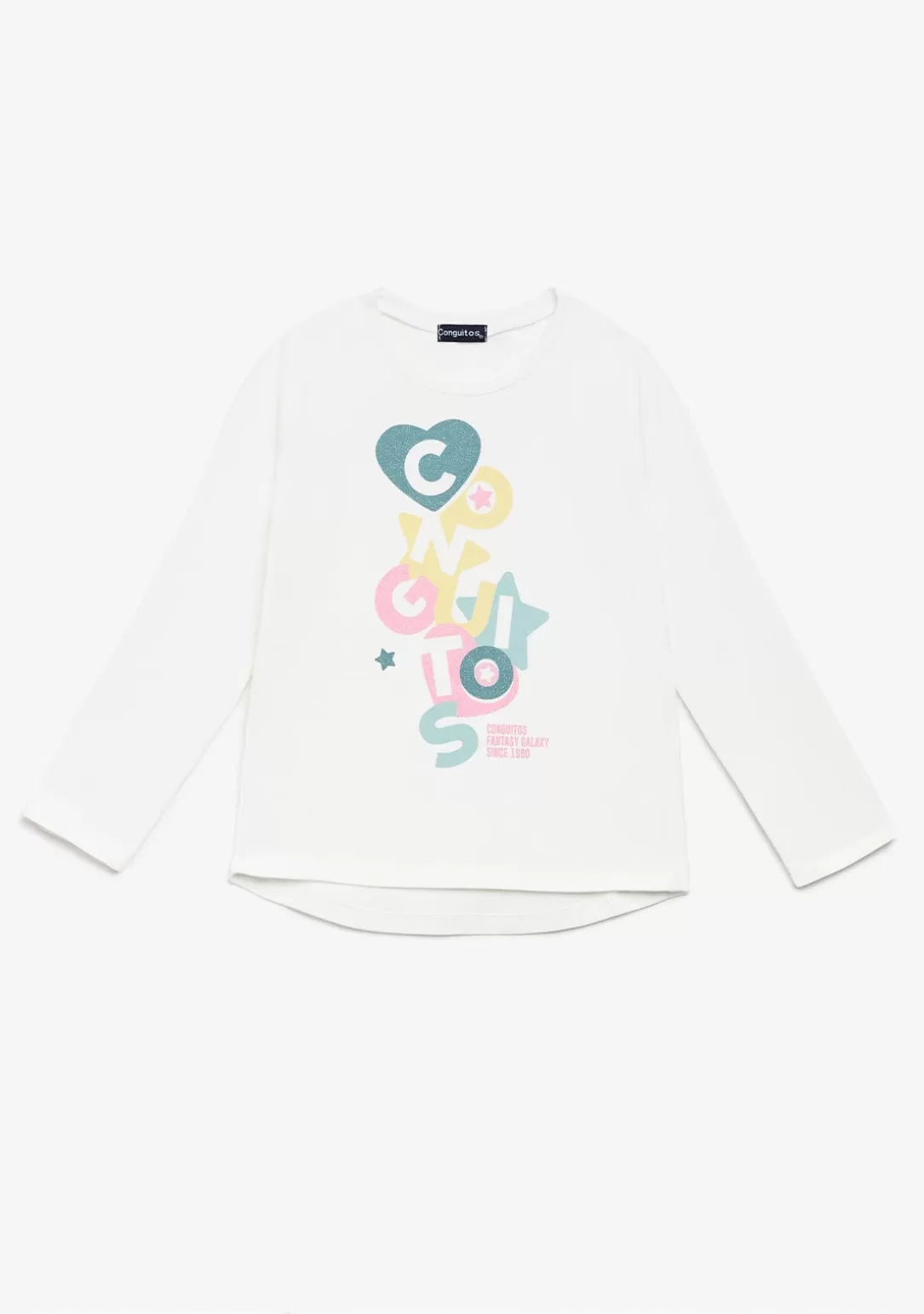 Conguitos Camisetas | Camisetas Manga Larga^Camiseta Blanca Formas Multicolor