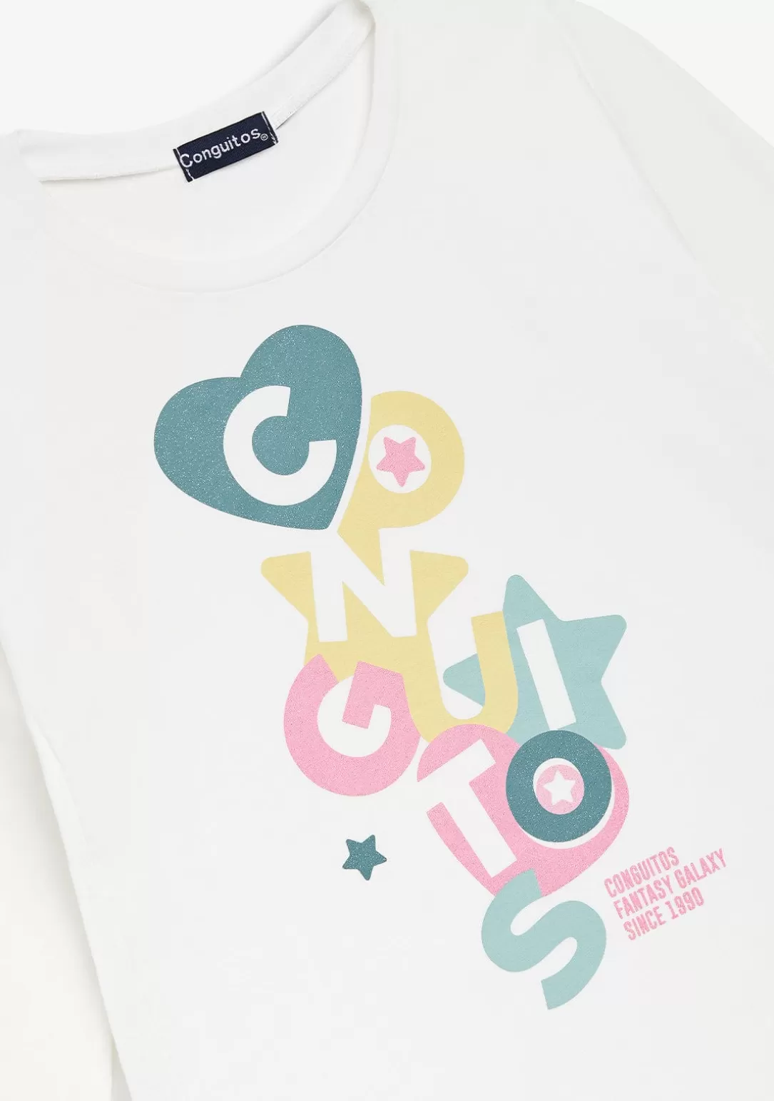 Conguitos Camisetas | Camisetas Manga Larga^Camiseta Blanca Formas Multicolor