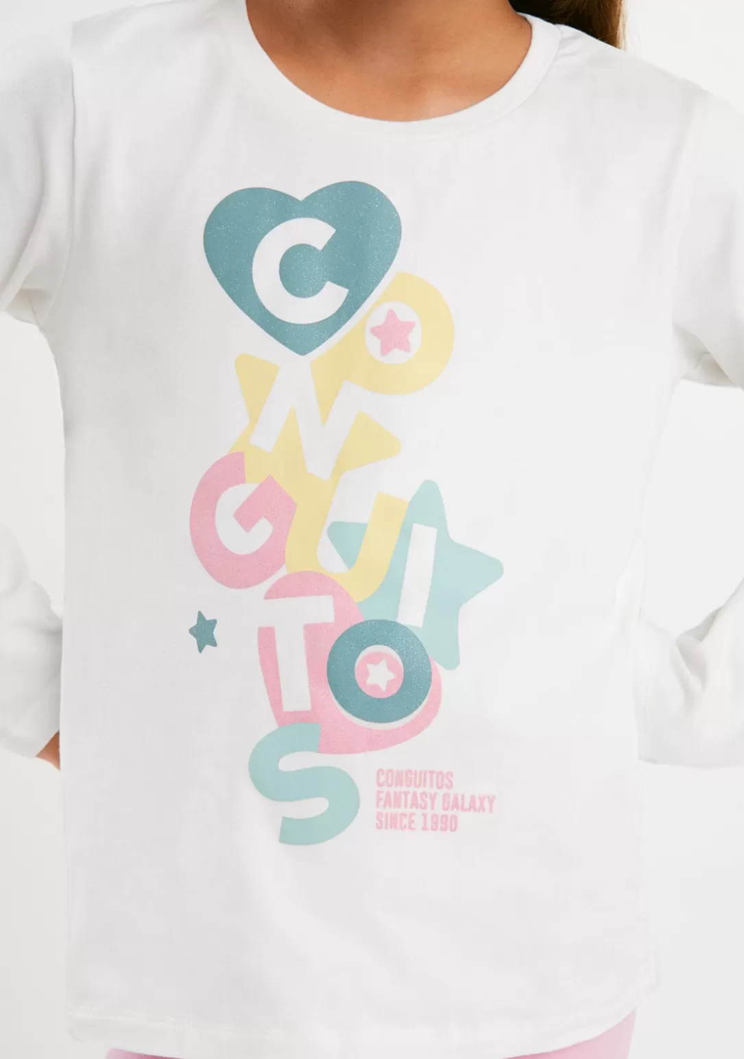 camiseta_blanca_formas_multicolor_3.webp Conguitos Camisetas | Camisetas Manga Larga^Camiseta Blanca Formas Multicolor