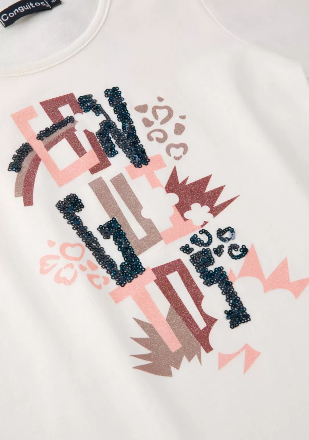 camiseta_de_nia_conguitos_blanco_3.webp Conguitos Camisetas | Camisetas Manga Larga^Camiseta De Niña Blanco