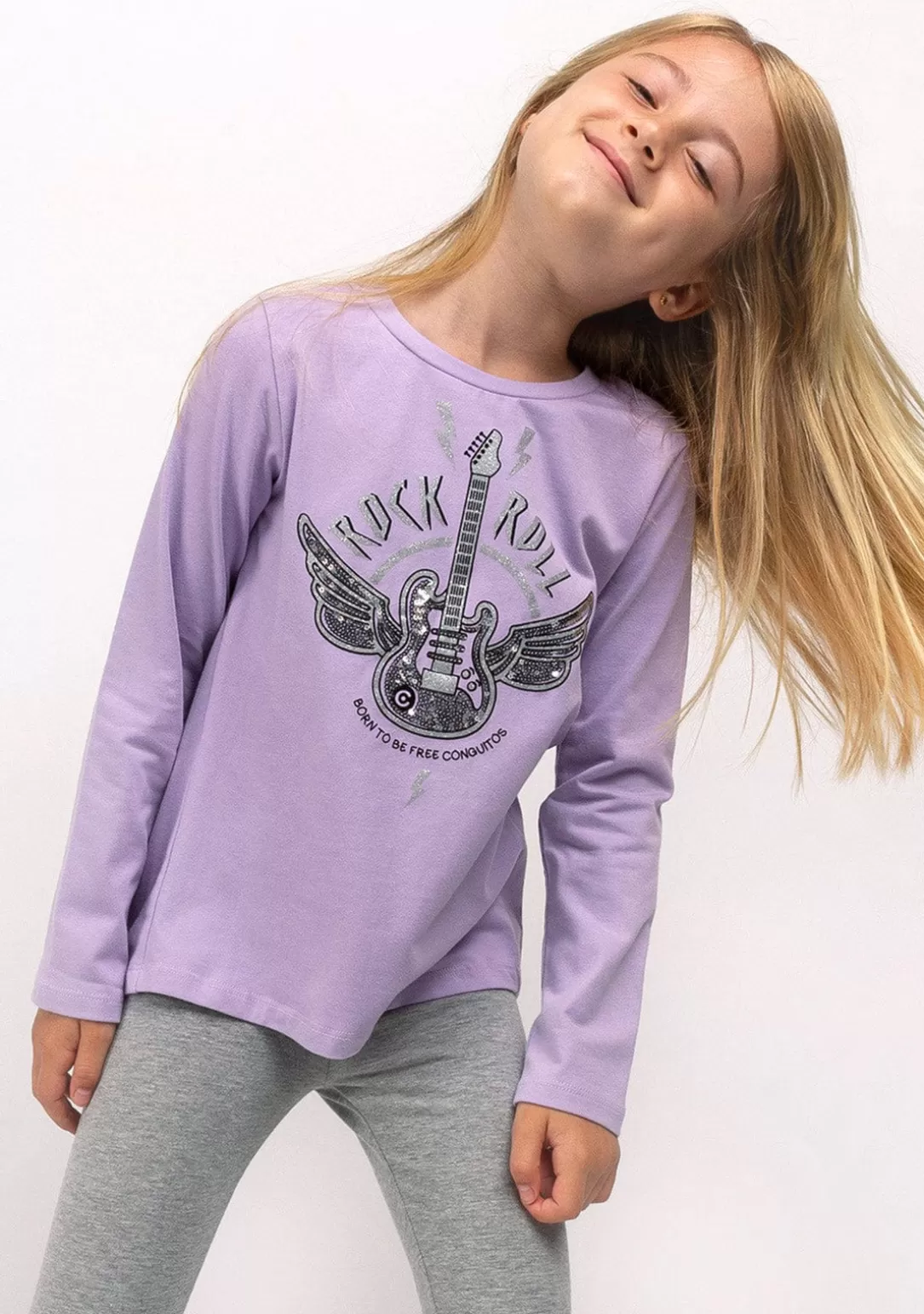 camiseta_de_nia_rock_malva_2.webp Conguitos Camisetas | Camisetas Manga Larga^Camiseta De Niña Rock Malva