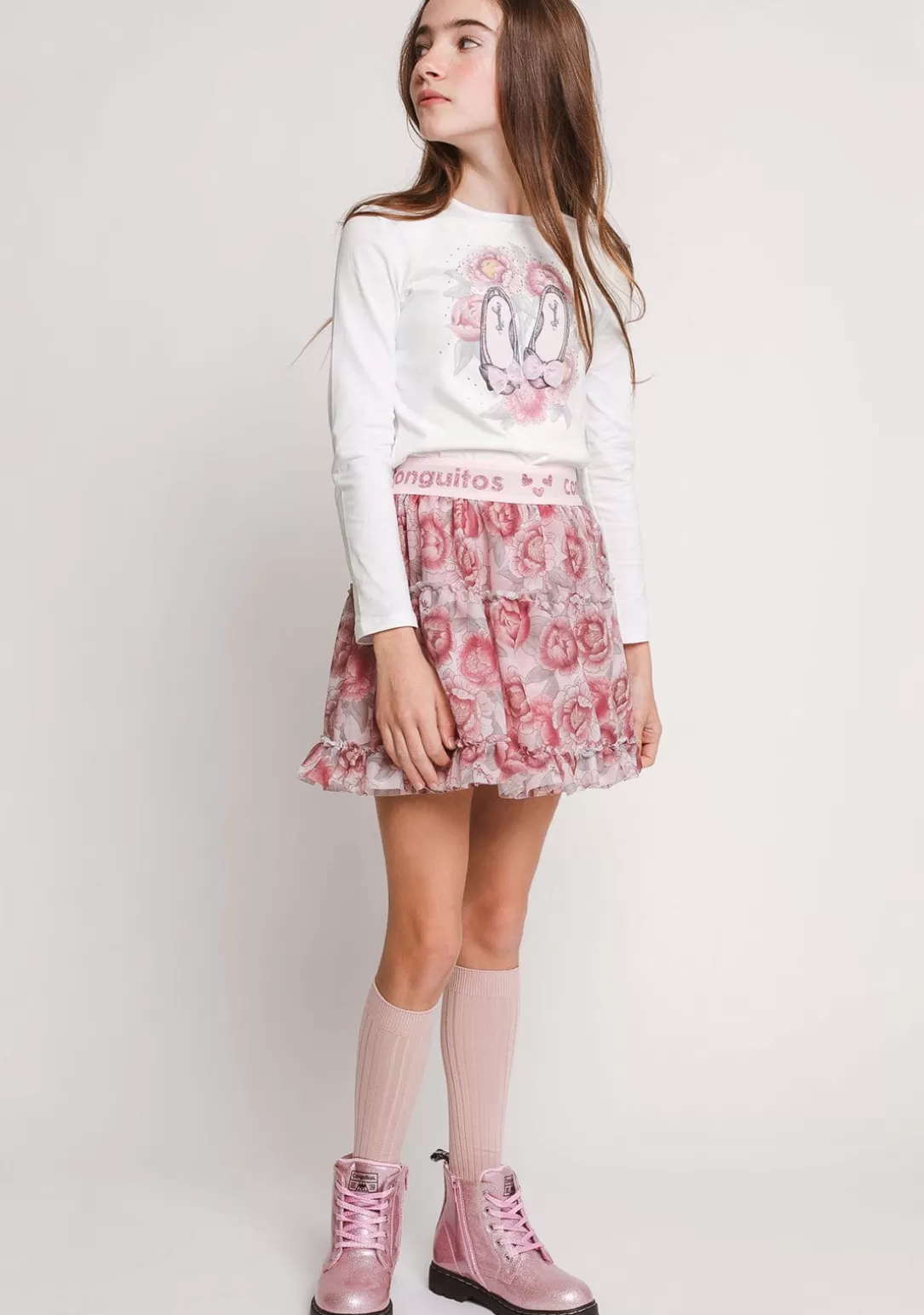 camiseta_nia_algodn_bailarinas_2.webp Conguitos Camisetas | Camisetas Manga Larga^Camiseta Niña Algodón Bailarinas