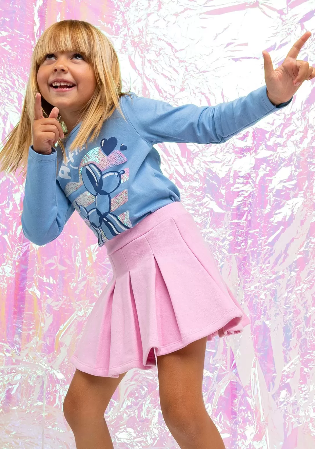 camiseta_nia_dog_balloon_azul_2.webp Conguitos Camisetas | Camisetas Manga Larga^Camiseta Niña Dog Balloon Azul