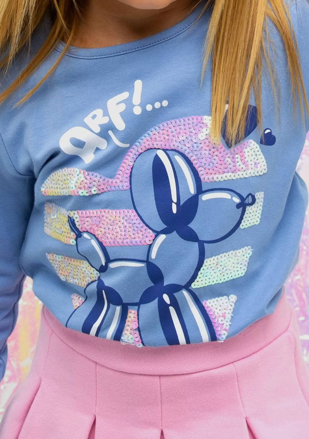 camiseta_nia_dog_balloon_azul_4.webp Conguitos Camisetas | Camisetas Manga Larga^Camiseta Niña Dog Balloon Azul