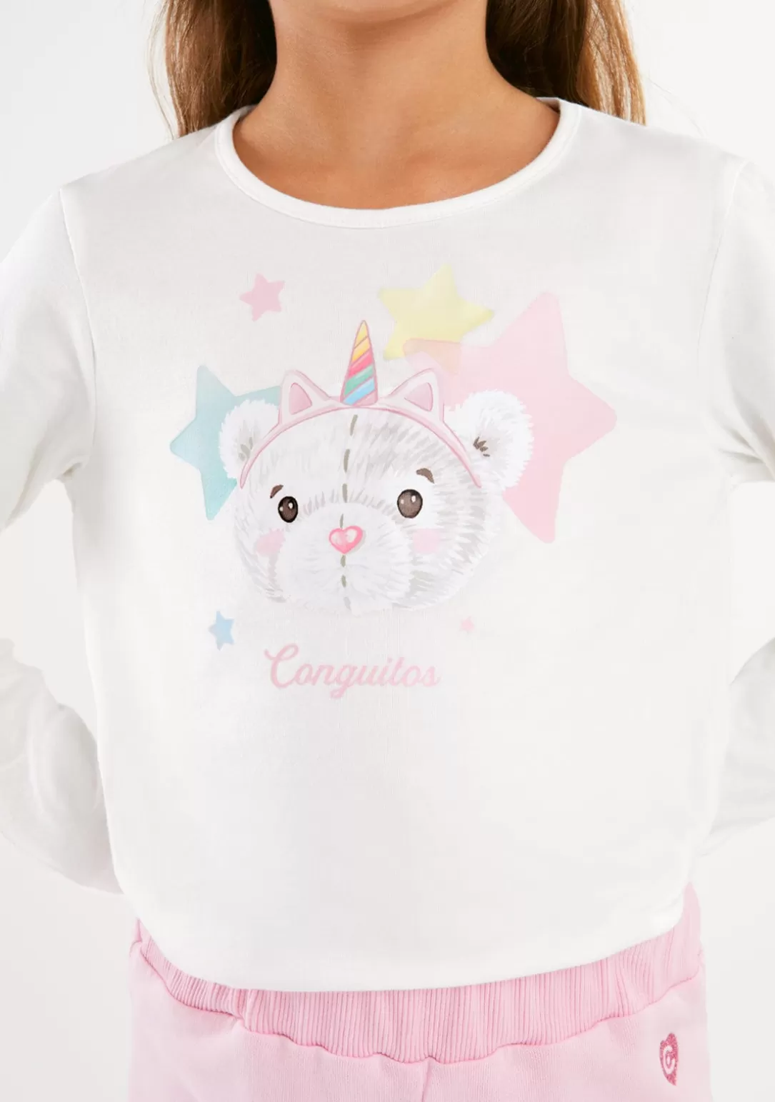 camiseta_osita_estrellas_blanco_3.webp Conguitos Camisetas | Camisetas Manga Larga^Camiseta Osita Estrellas Blanco