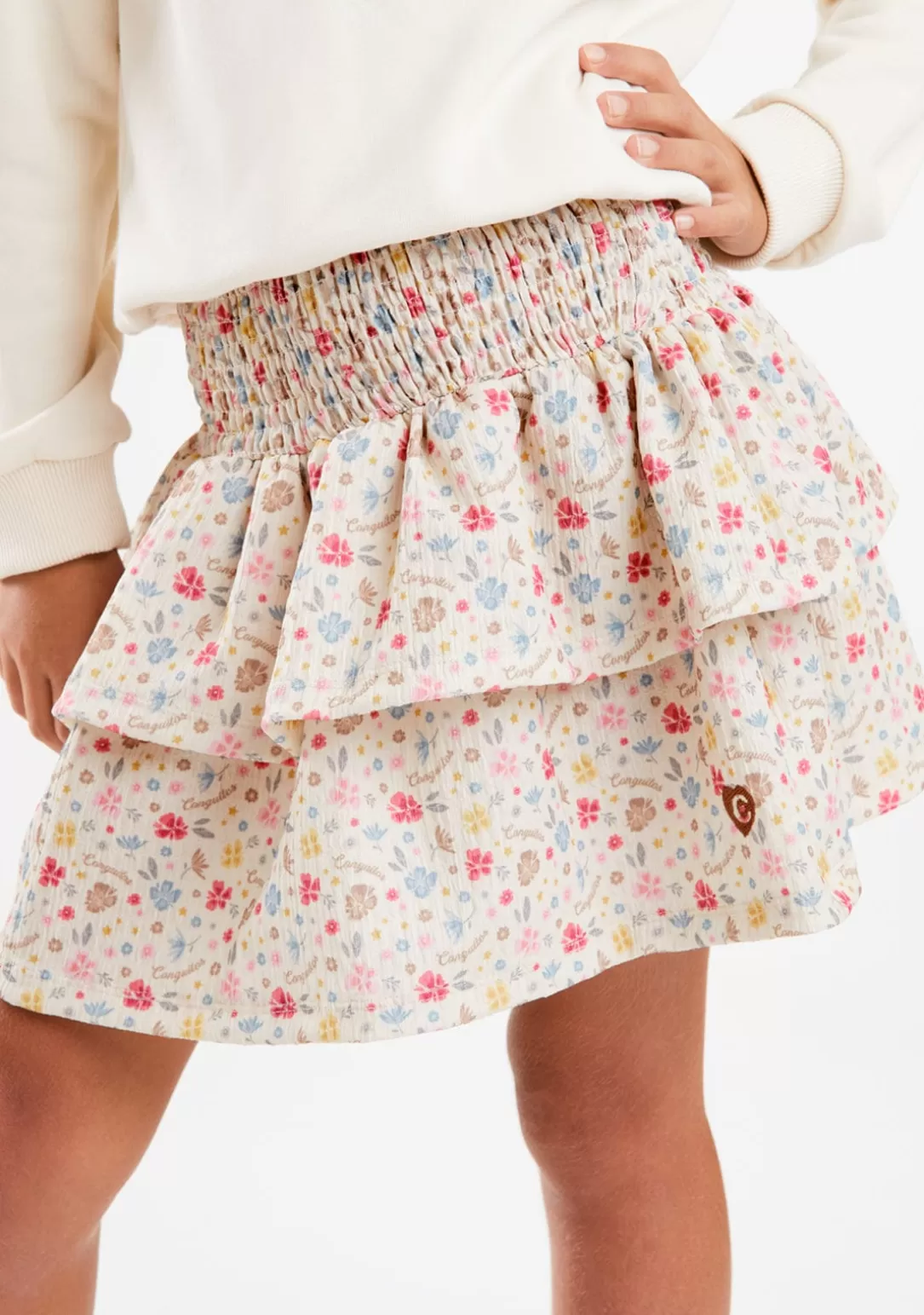 falda_volantes_flores_beige_2.webp Conguitos Faldas^Falda Volantes Flores Beige