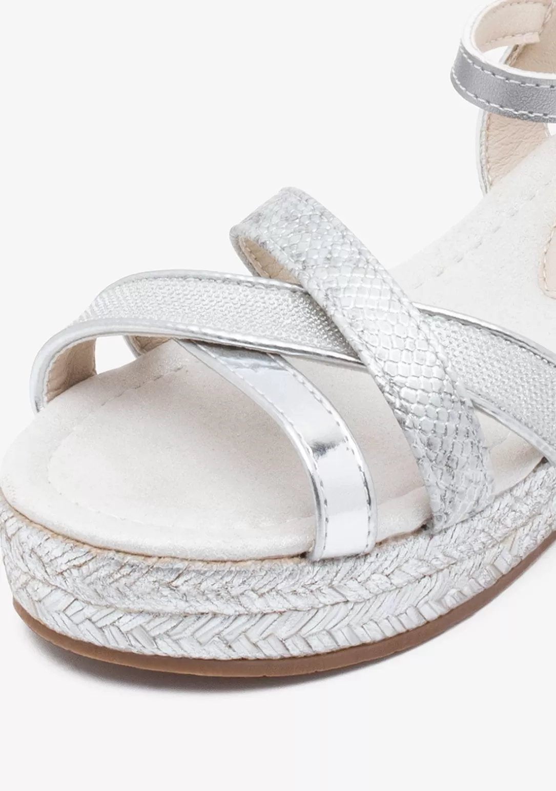 sandalias_cua_de_nia_glitter_plata_2.webp Conguitos Sandalias | Alpargatas^Sandalias Cuña De Niña Glitter Plata