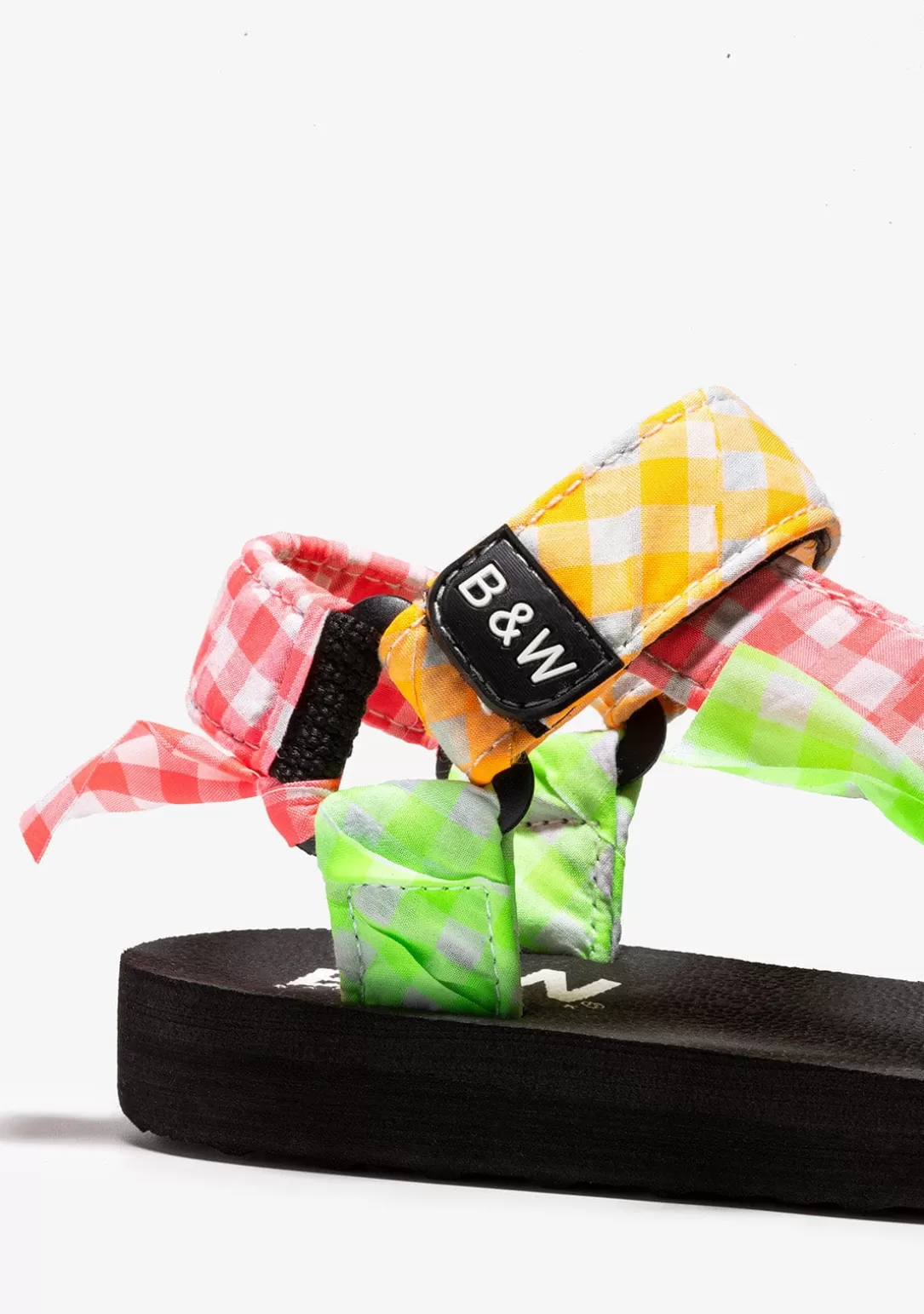 Conguitos Sandalias | Sandalias^Sandalias De Niña Cuadros Vichy Multicolor B&W