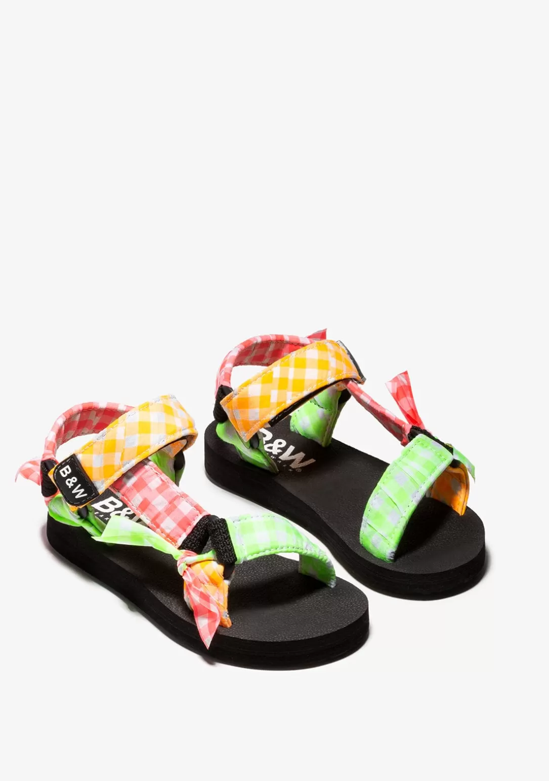 Conguitos Sandalias | Sandalias^Sandalias De Niña Cuadros Vichy Multicolor B&W