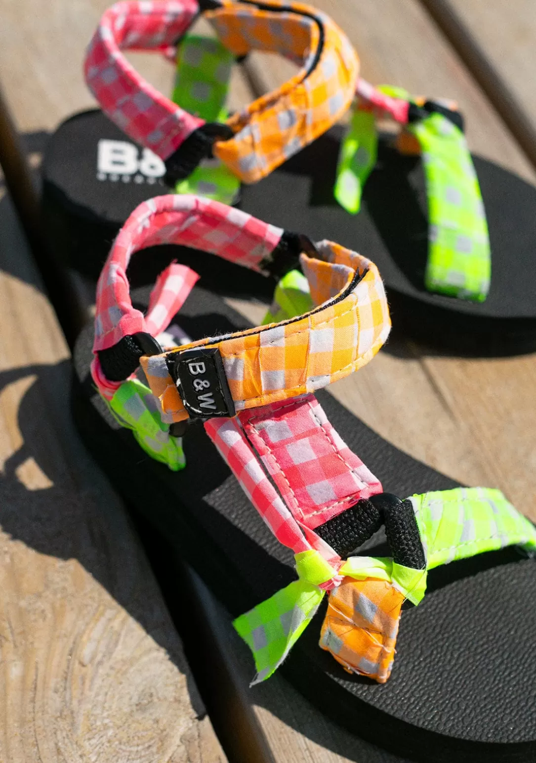 Conguitos Sandalias | Sandalias^Sandalias De Niña Cuadros Vichy Multicolor B&W