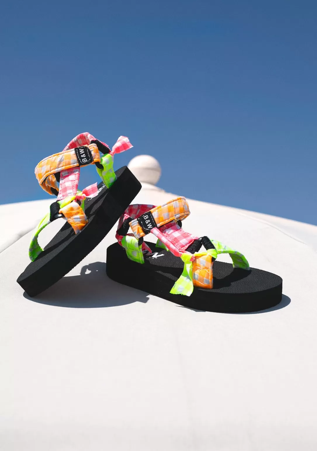 Conguitos Sandalias | Sandalias^Sandalias De Niña Cuadros Vichy Multicolor B&W