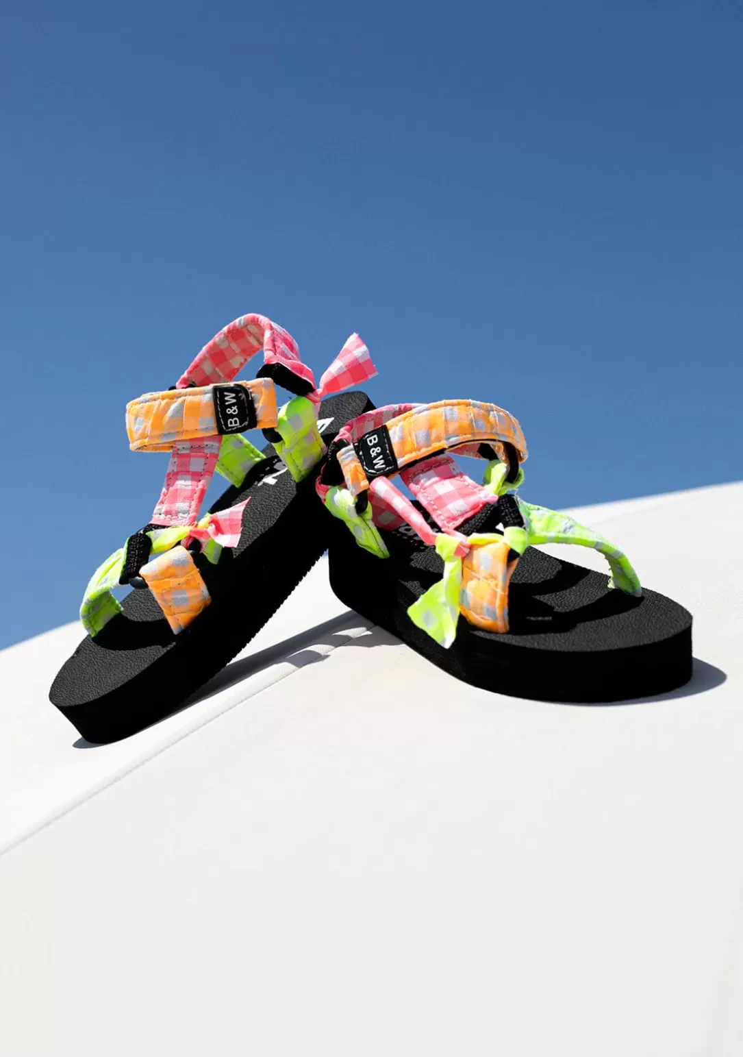 Conguitos Sandalias | Sandalias^Sandalias De Niña Cuadros Vichy Multicolor B&W