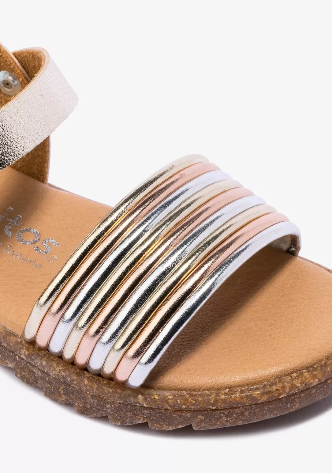 Conguitos Sandalias^Sandalias De Niña Metalizado Platino Multicolor