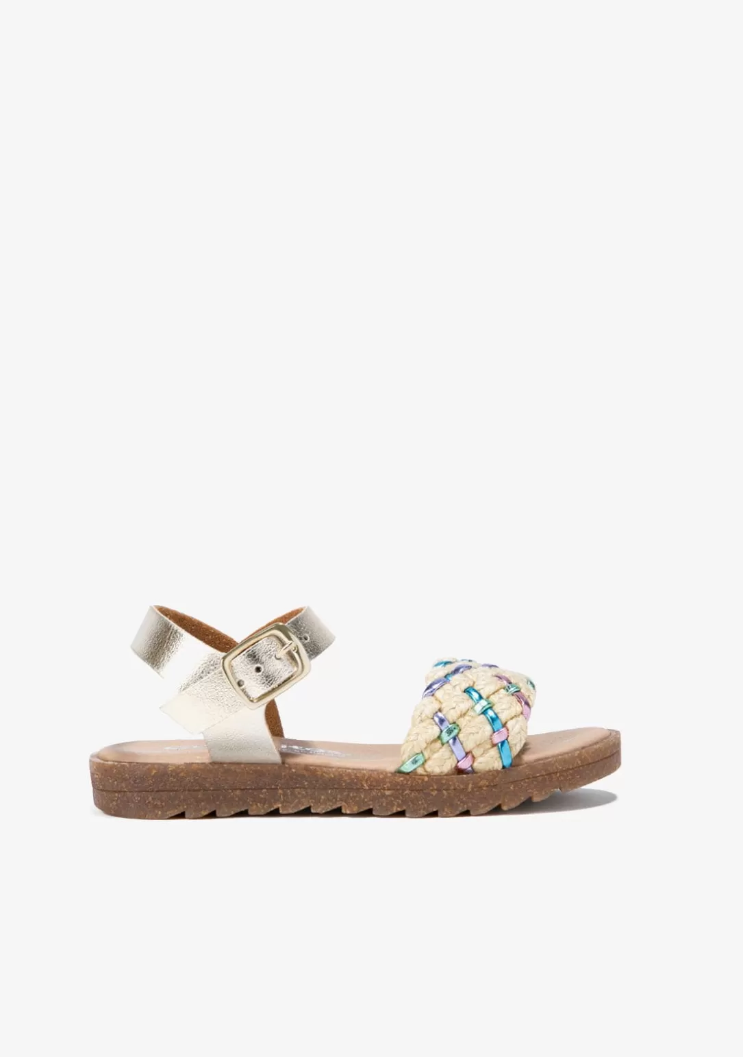 Conguitos Sandalias^Sandalias De Niña Trenzado Metalizado Multicolor