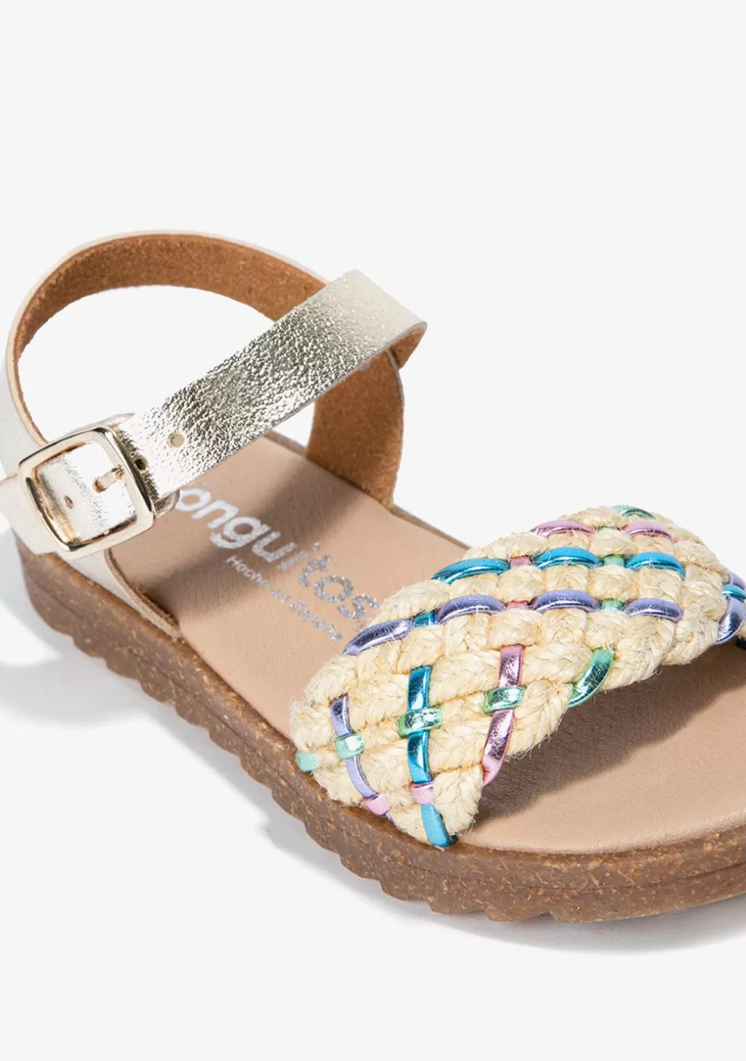 Conguitos Sandalias^Sandalias De Niña Trenzado Metalizado Multicolor