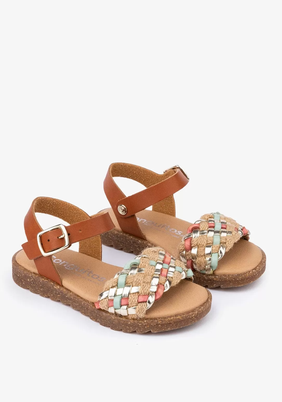 sandalias_de_nia_trenzado_piel_marrn_2.webp Conguitos Sandalias^Sandalias De Niña Trenzado Piel Marrón