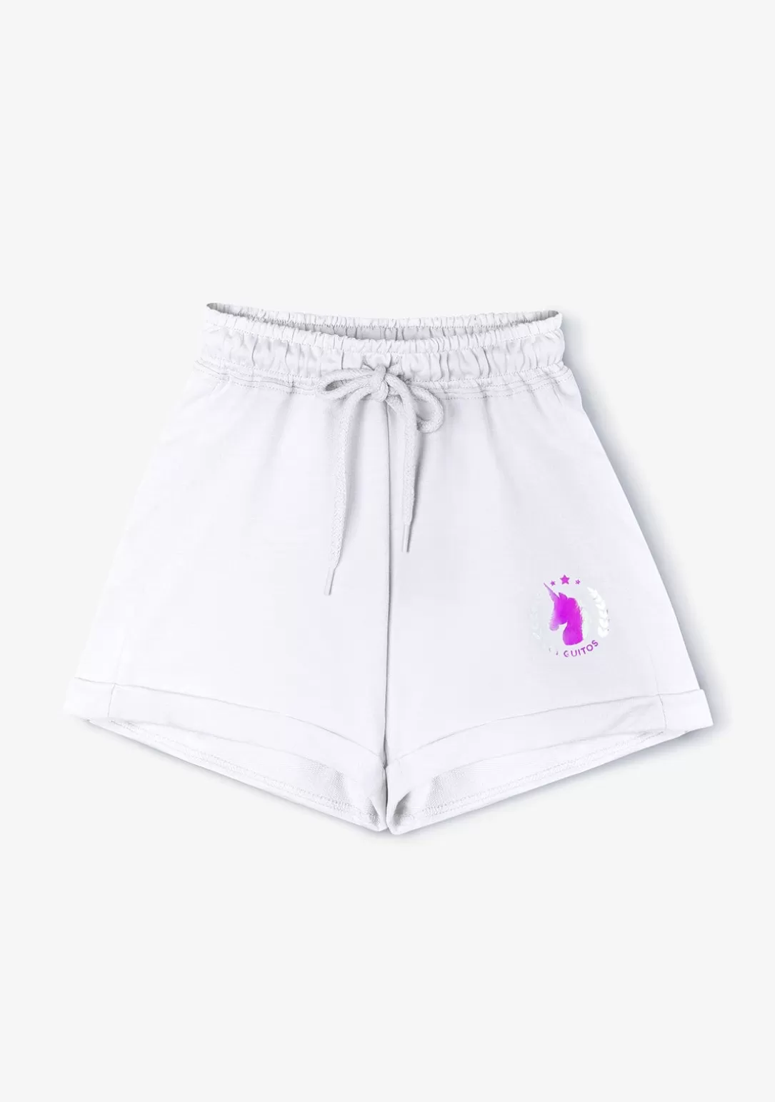 Conguitos Shorts^Short Deportivo De Niña Liso Unicornio Blanco