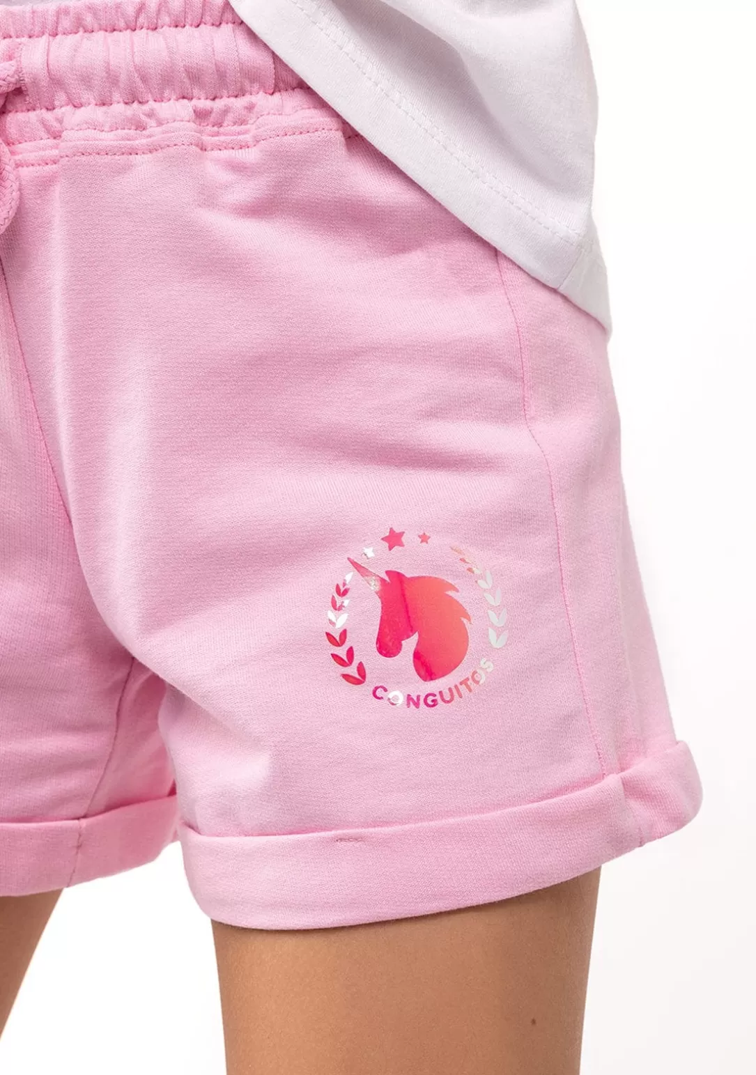 Conguitos Shorts^Short Deportivo De Niña Liso Unicornio Rosa