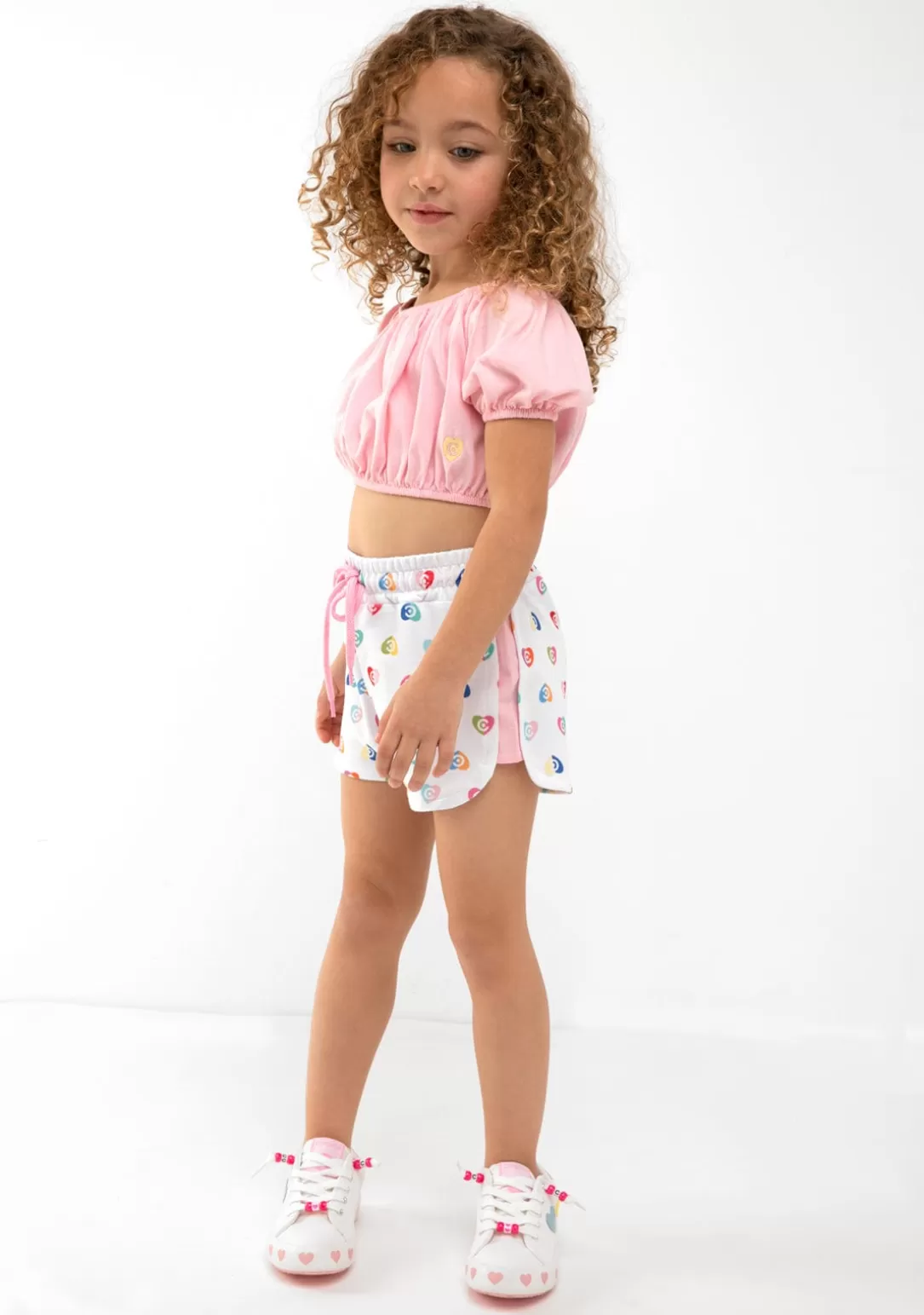 Conguitos Shorts^Shorts Deportivos Corazones Multicolor