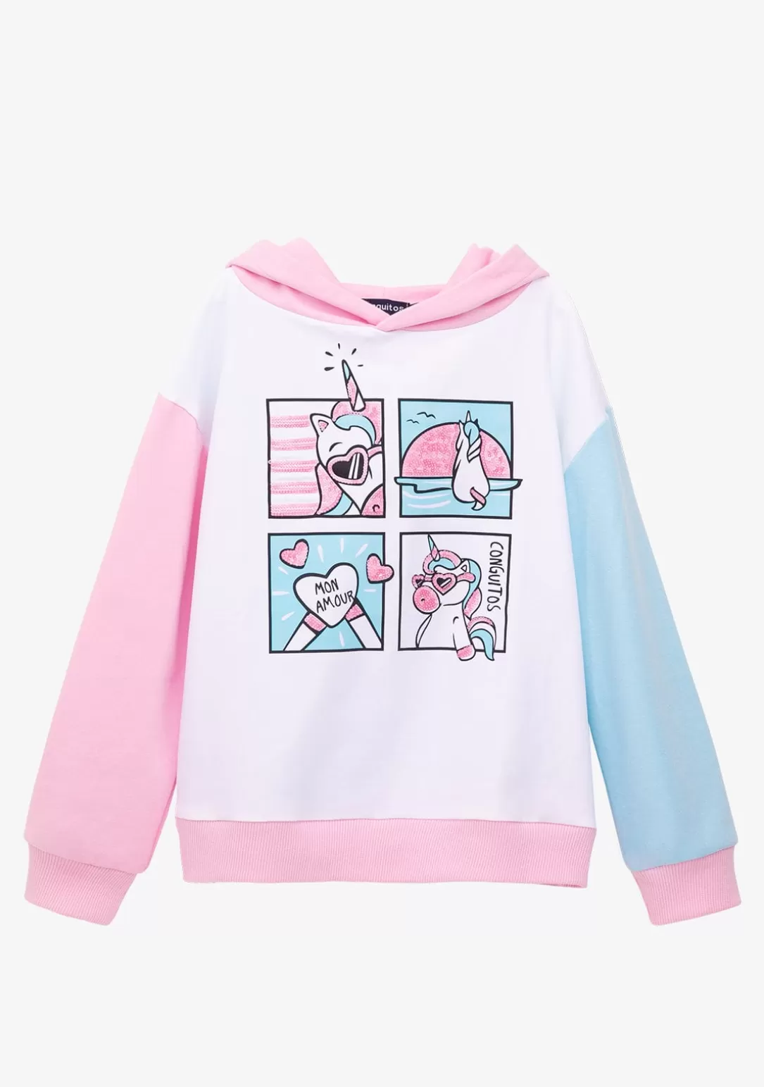 Conguitos Sudaderas^Sudadera Niña Lentejuelas Unicornio Multicolor