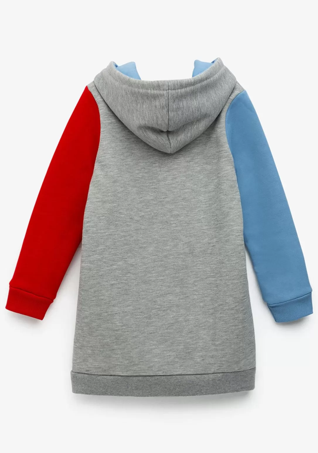 vestido_de_nia_color_block_capucha_gris_4.webp Conguitos Vestidos Sudadera | Vestidos^Vestido De Niña Color Block Capucha Gris