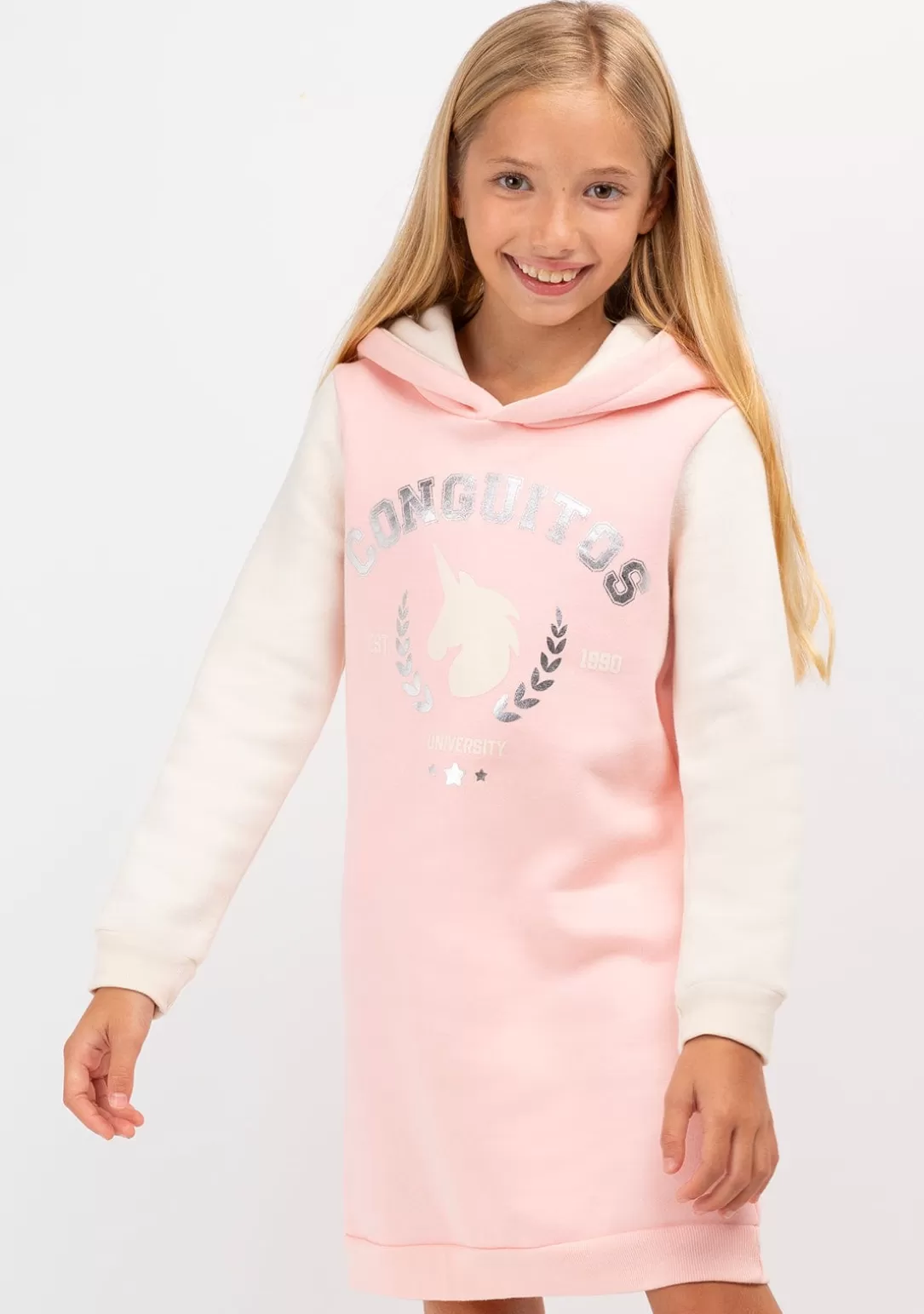 Conguitos Vestidos Sudadera | Vestidos^Vestido Sudadera De Niña Unicornio Rosa