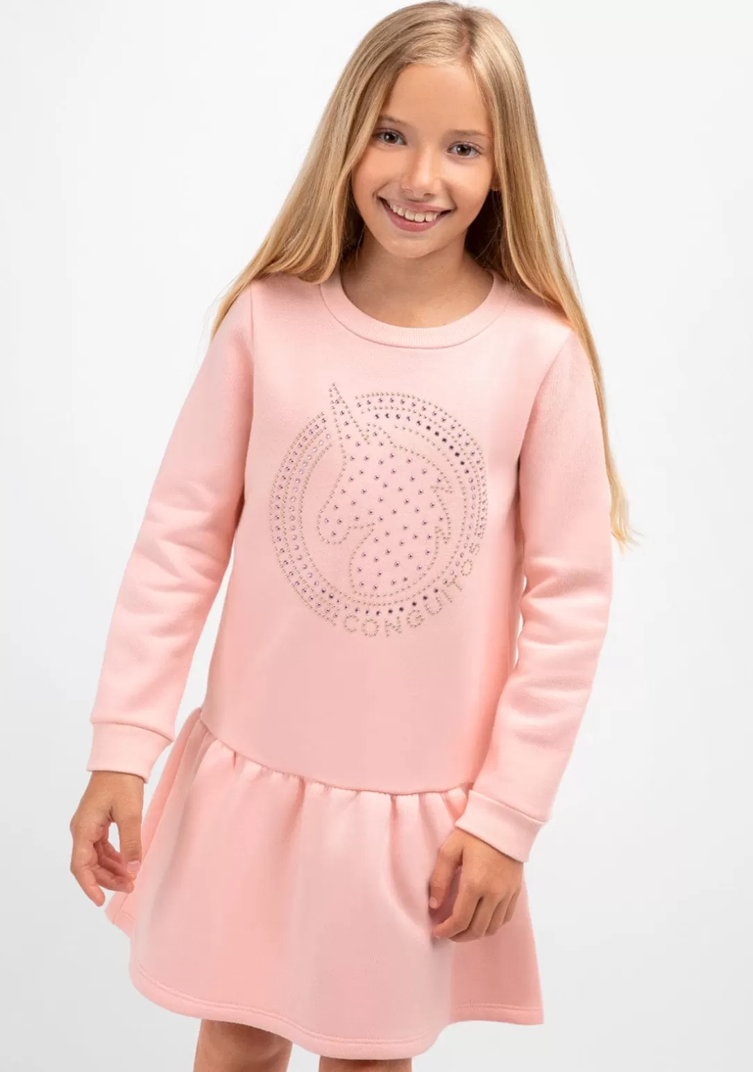 Conguitos Vestidos Sudadera | Vestidos^Vestido Sudadera De Niña Strass Unicornio Rosa