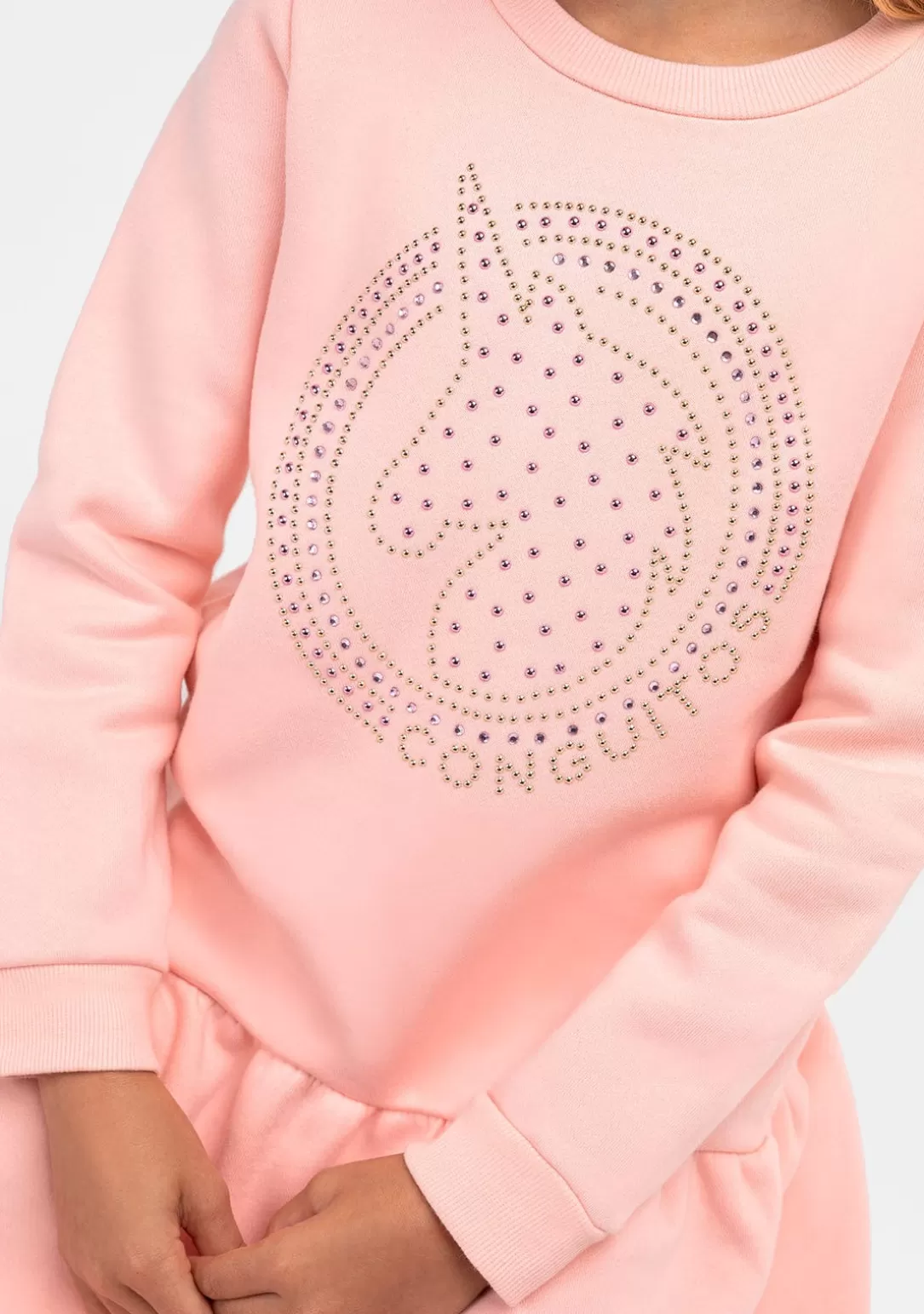 Conguitos Vestidos Sudadera | Vestidos^Vestido Sudadera De Niña Strass Unicornio Rosa