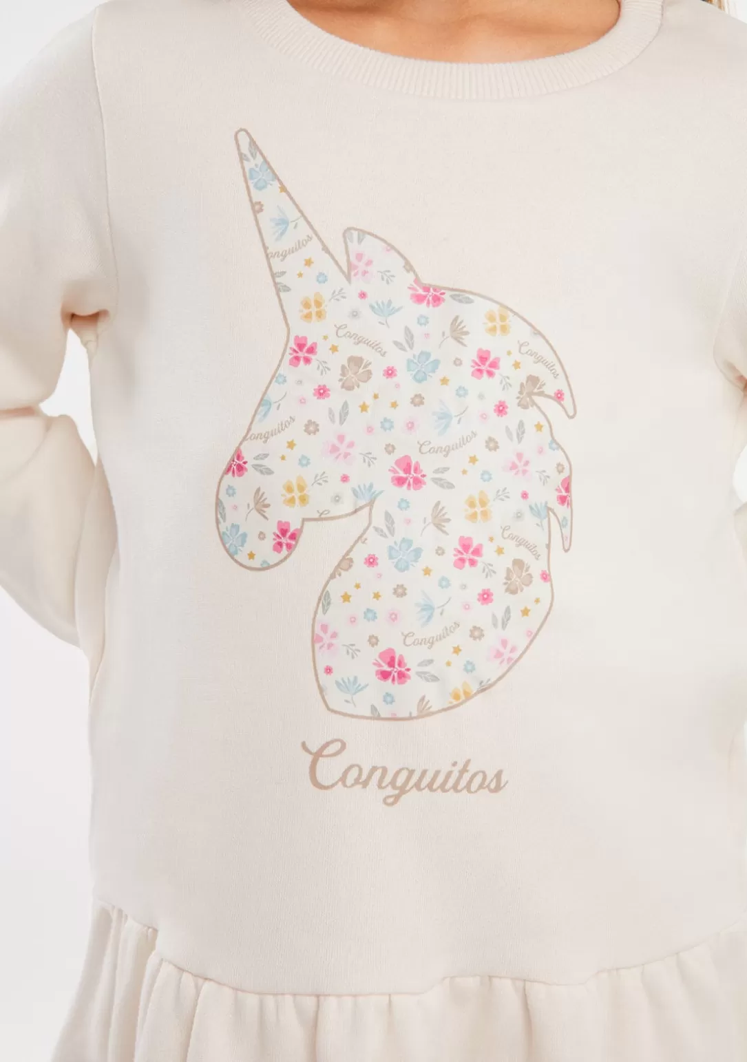 vestido_sudadera_unicornio_beige_3.webp Conguitos Vestidos^Vestido Sudadera Unicornio Beige