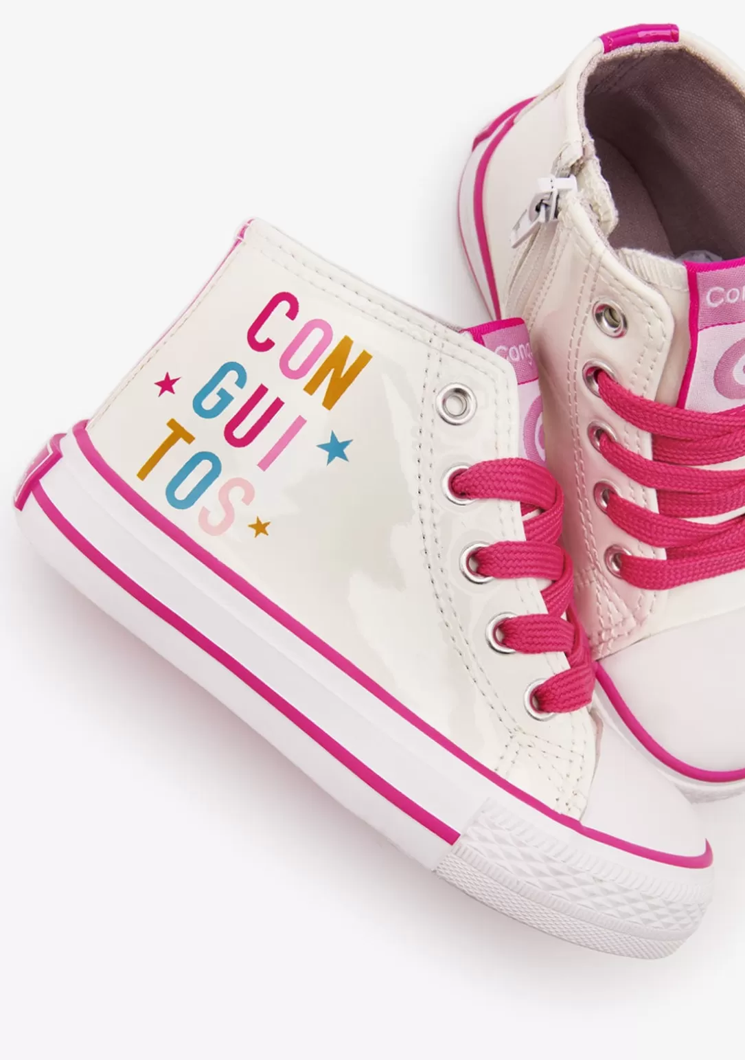 zapatillas_altas_charol_letras_blanco_2.webp Conguitos Zapatillas | Zapatillas^Zapatillas Altas Charol Letras Blanco