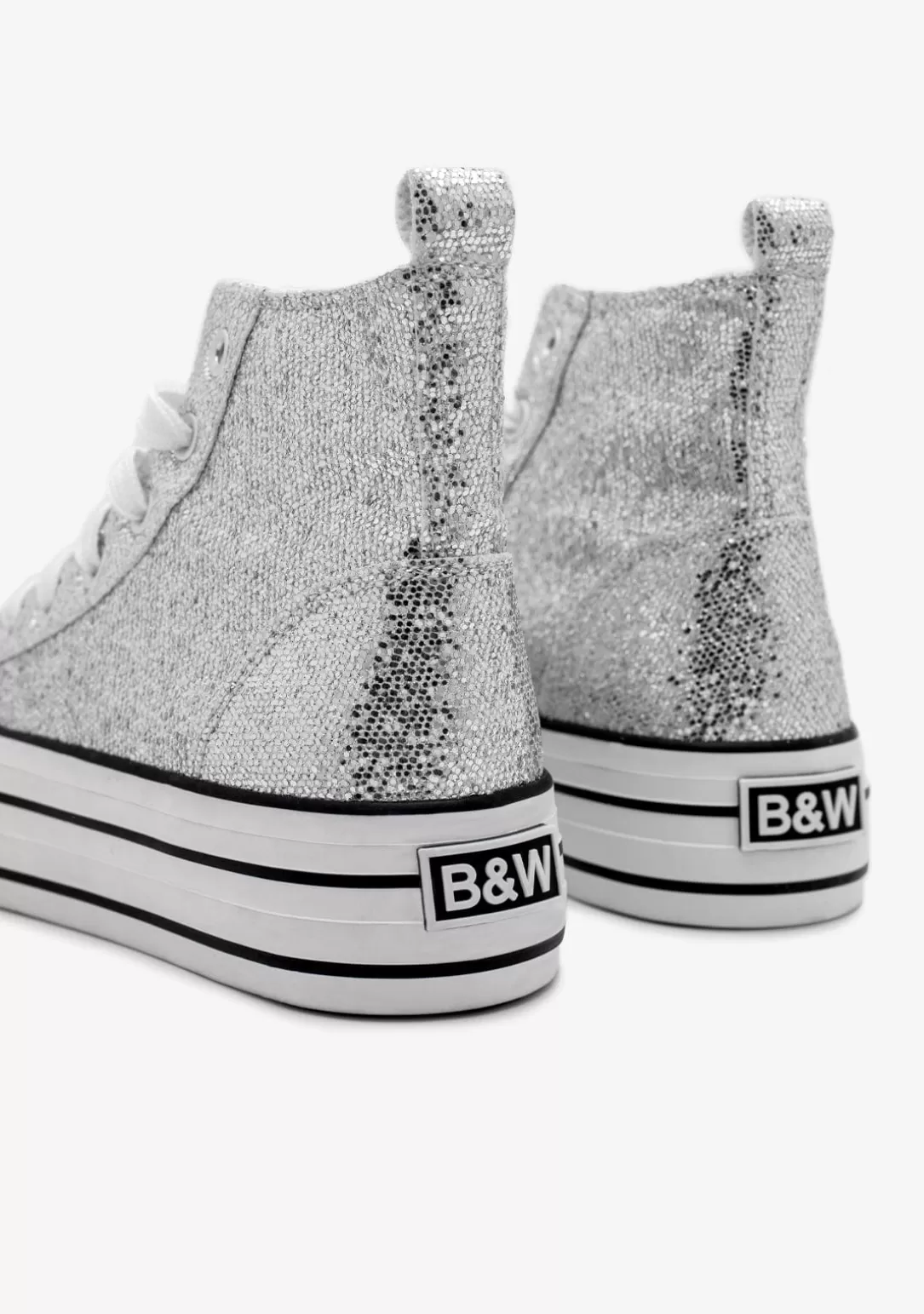 zapatillas_altas_con_purpurina_plateada_bw_2.webp Conguitos Zapatillas | Zapatillas^Zapatillas Altas Con Purpurina Plateada B&W