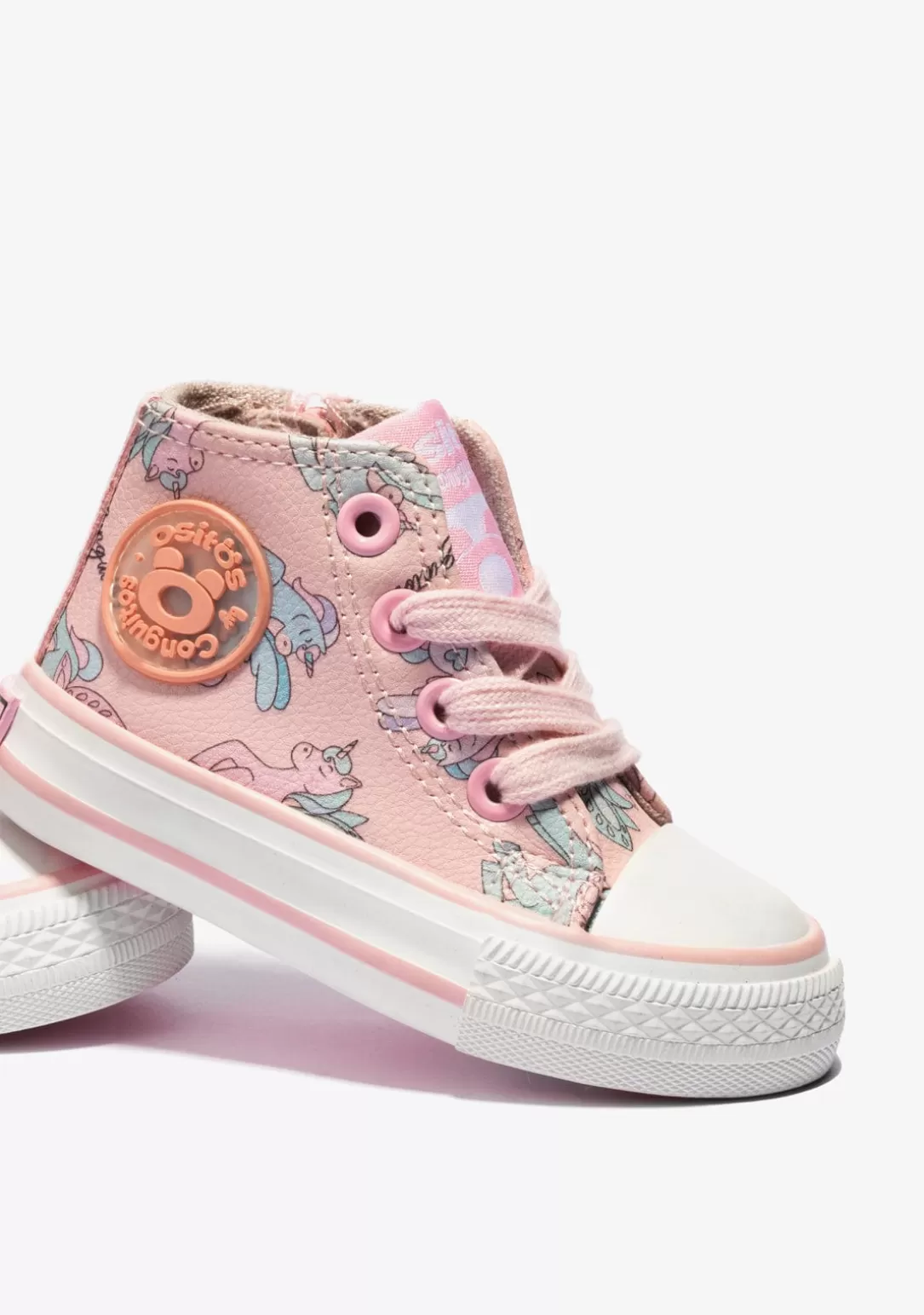 Conguitos Zapatillas | Zapatillas^Zapatillas Altas De Bebé Unicornio Napa Rosa