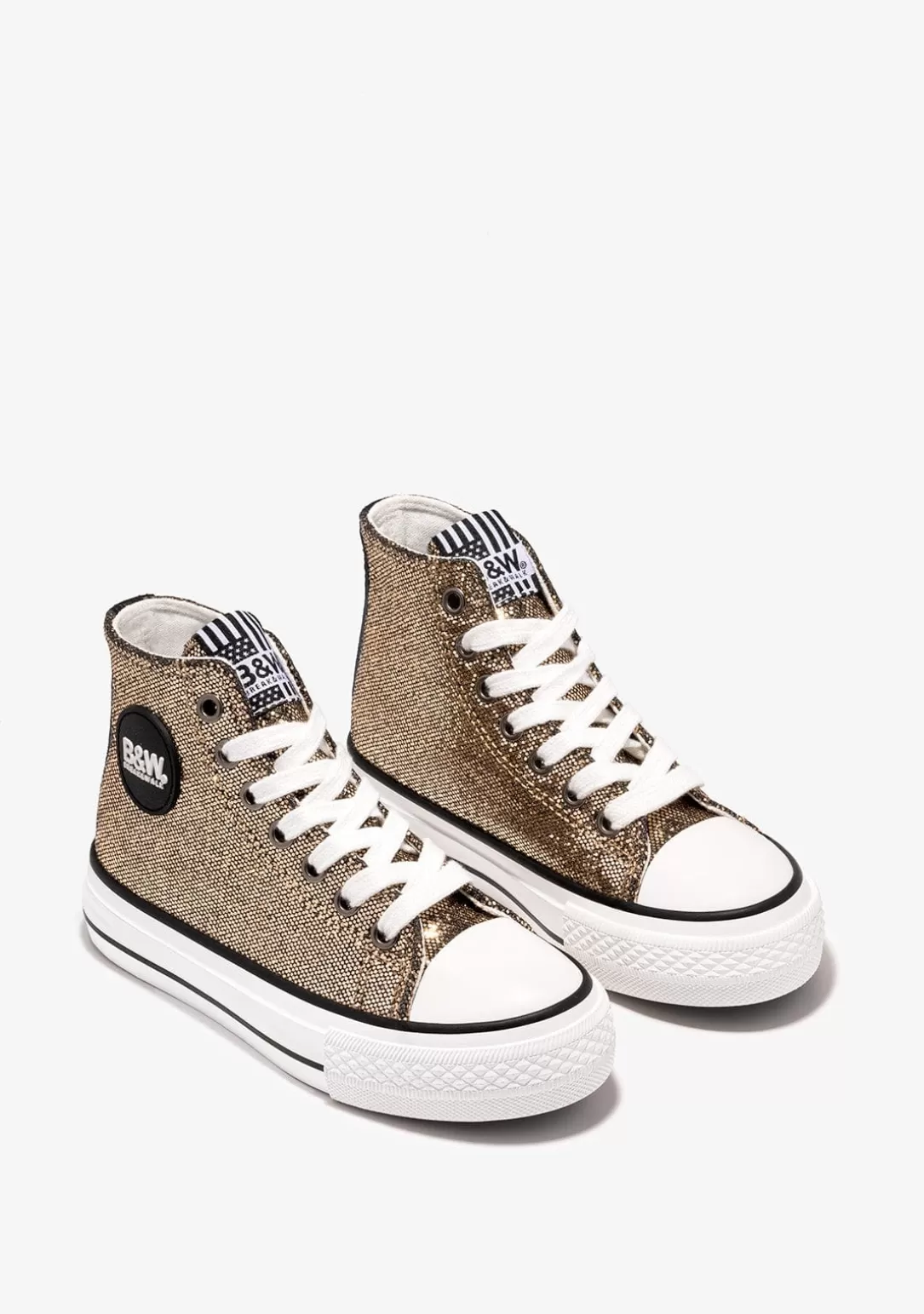 zapatillas_altas_de_nia_glitter_oro_bw_2.webp Conguitos Zapatillas | Zapatillas^Zapatillas Altas De Niña Glitter Oro B&W