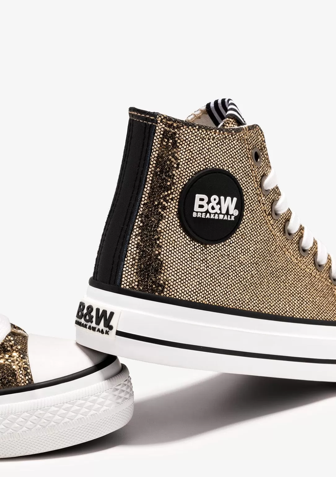 zapatillas_altas_de_nia_glitter_oro_bw_3.webp Conguitos Zapatillas | Zapatillas^Zapatillas Altas De Niña Glitter Oro B&W