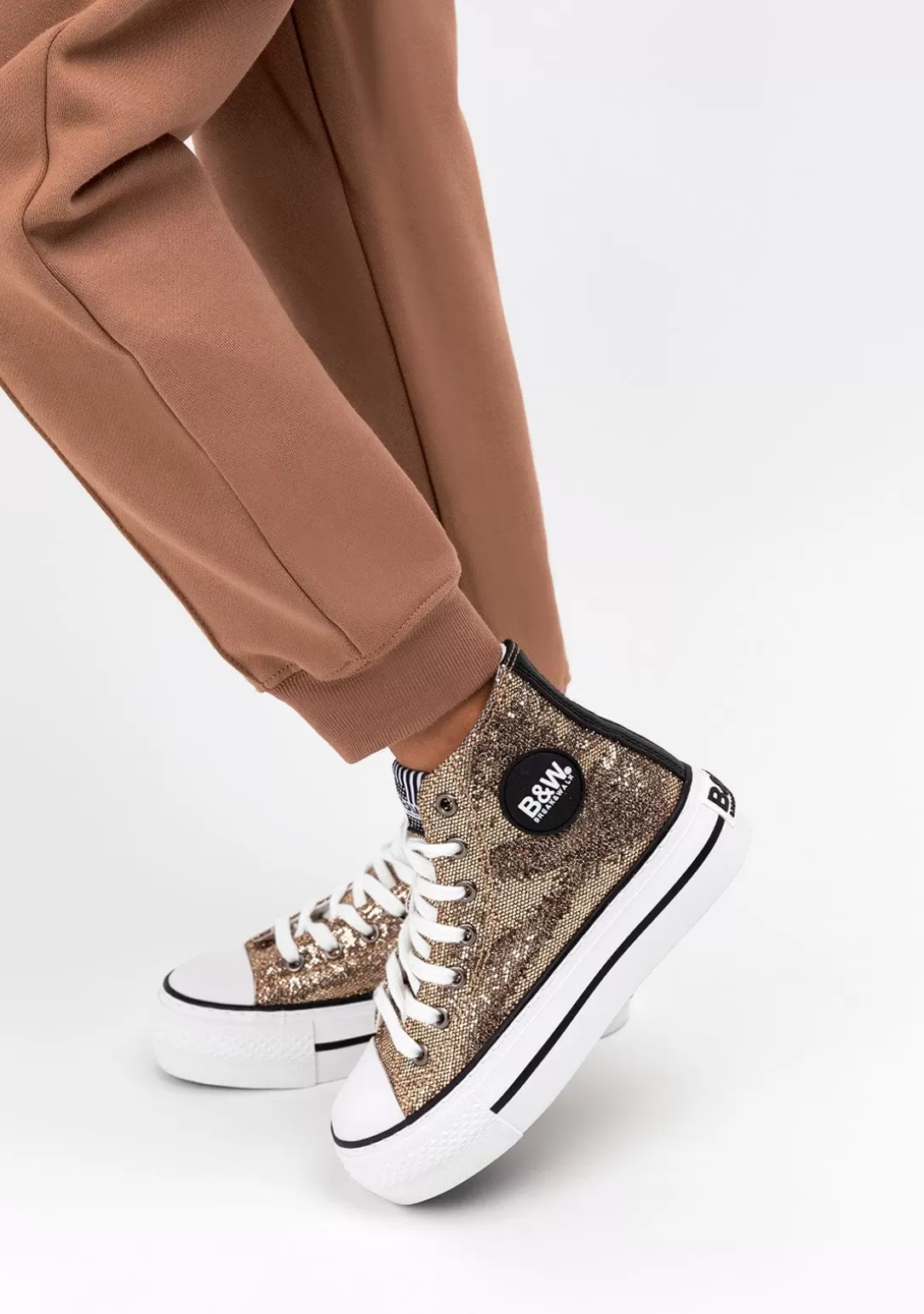 zapatillas_altas_de_nia_glitter_oro_bw_5.webp Conguitos Zapatillas | Zapatillas^Zapatillas Altas De Niña Glitter Oro B&W