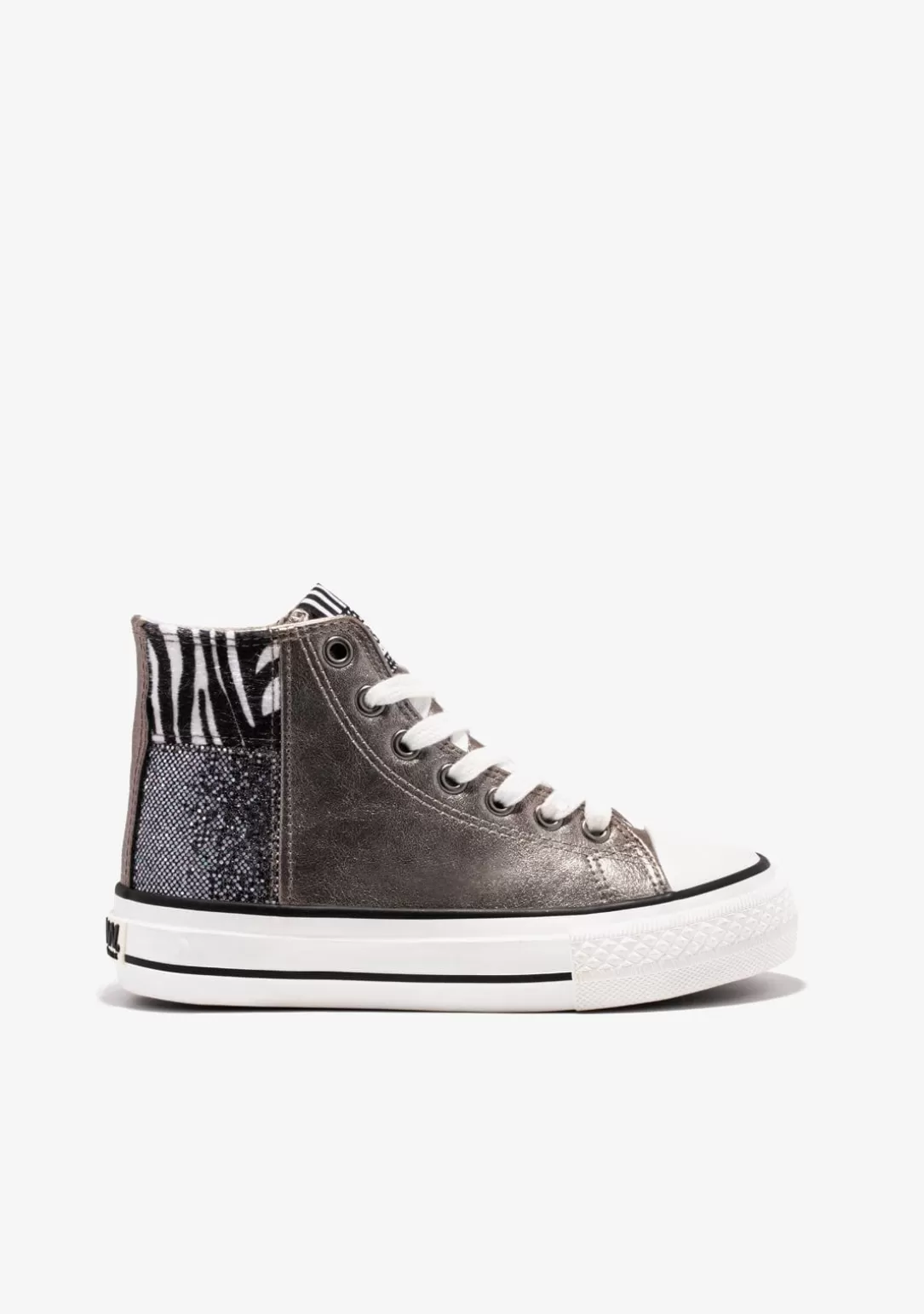 Conguitos Zapatillas | Zapatillas^Zapatillas Altas De Niña Patchwork Multicolor B&W