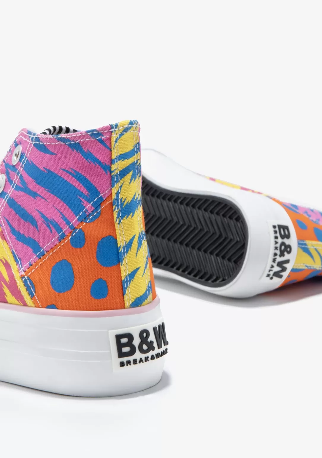 Conguitos Zapatillas | Zapatillas^Zapatillas Altas Patchwork Multicolor B&W