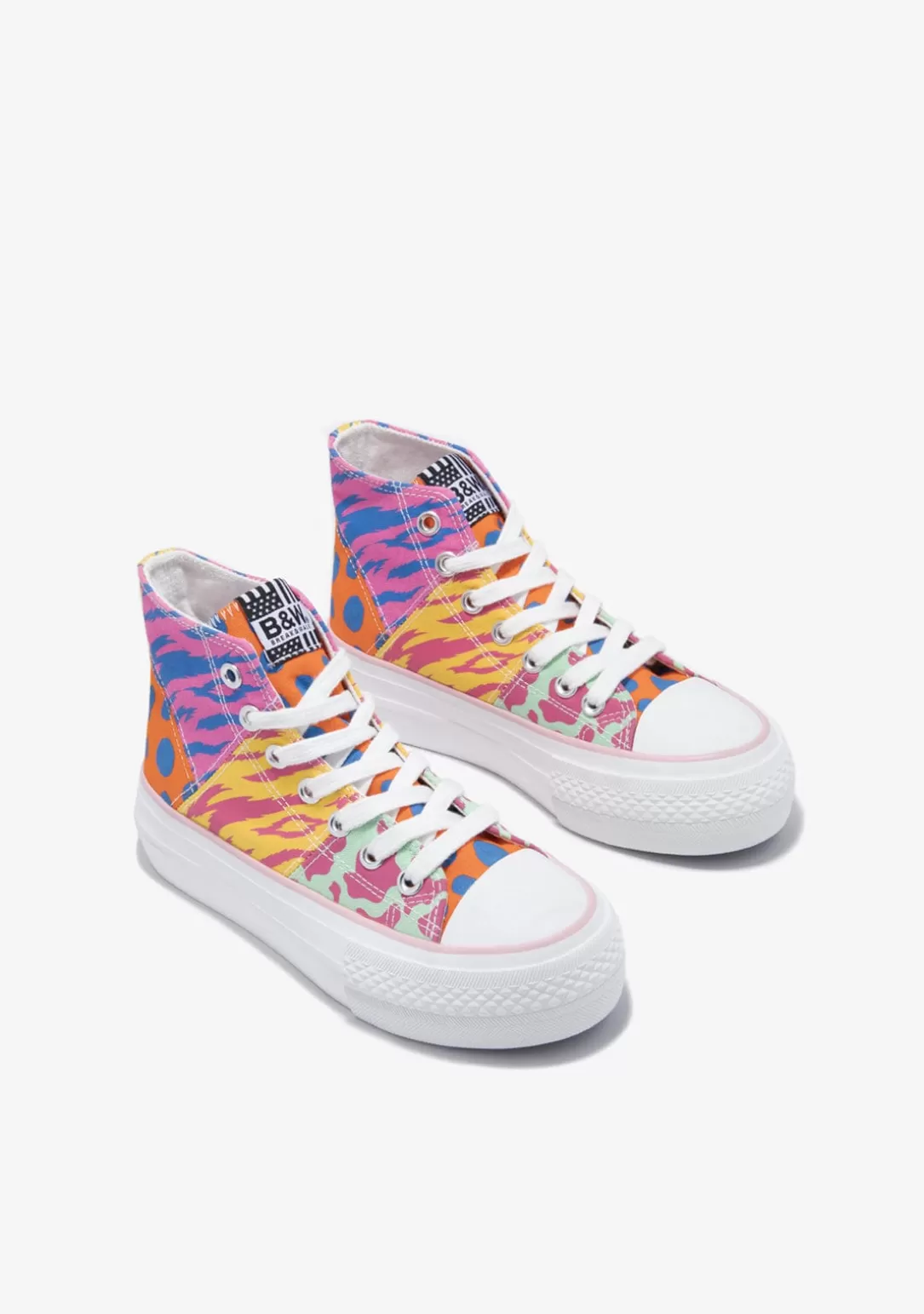 Conguitos Zapatillas | Zapatillas^Zapatillas Altas Patchwork Multicolor B&W