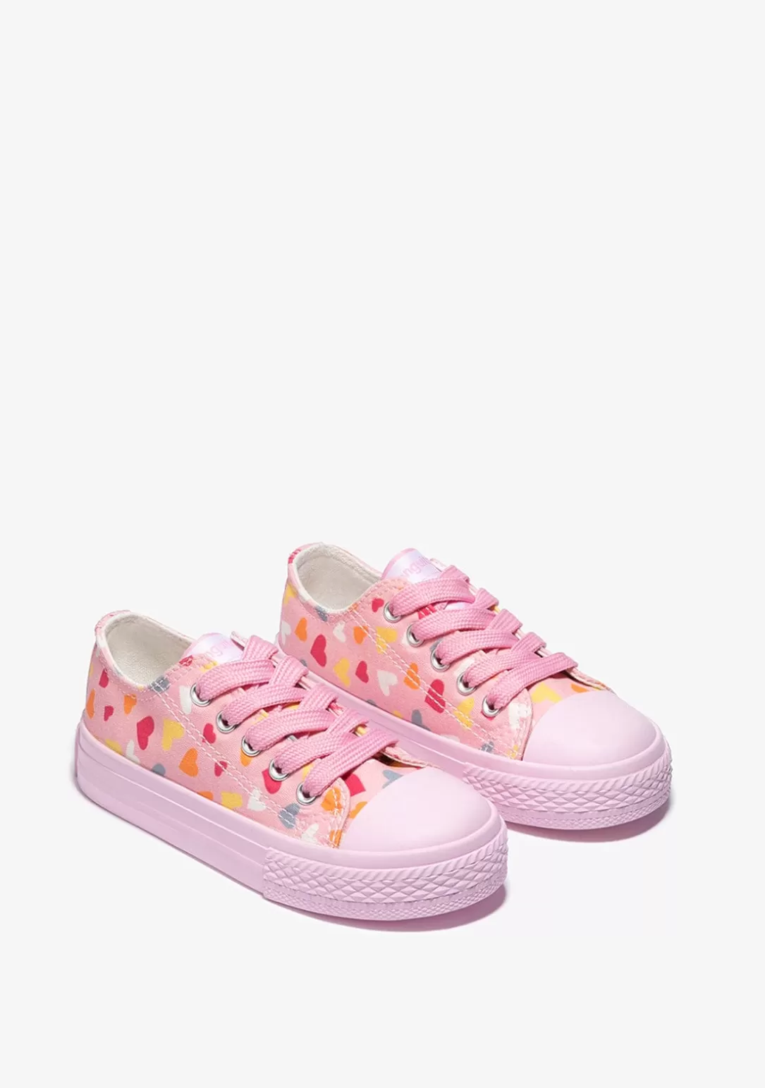 Conguitos Zapatillas^Zapatillas De Niña Cordones Corazón Lona Rosa